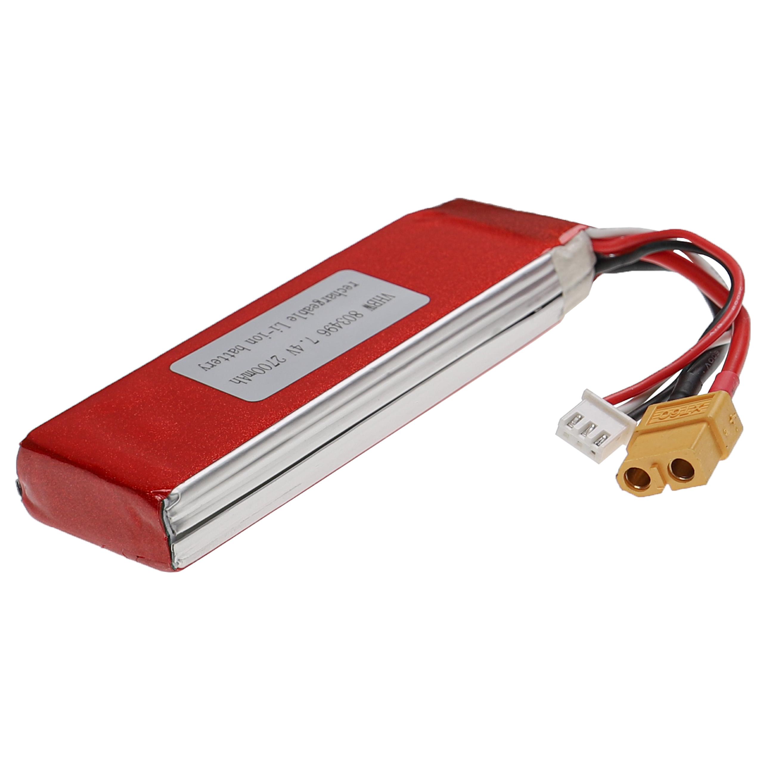 Batterie modèle radio-télécommandé - 2700mAh 7,4V Li-polymère, XT60