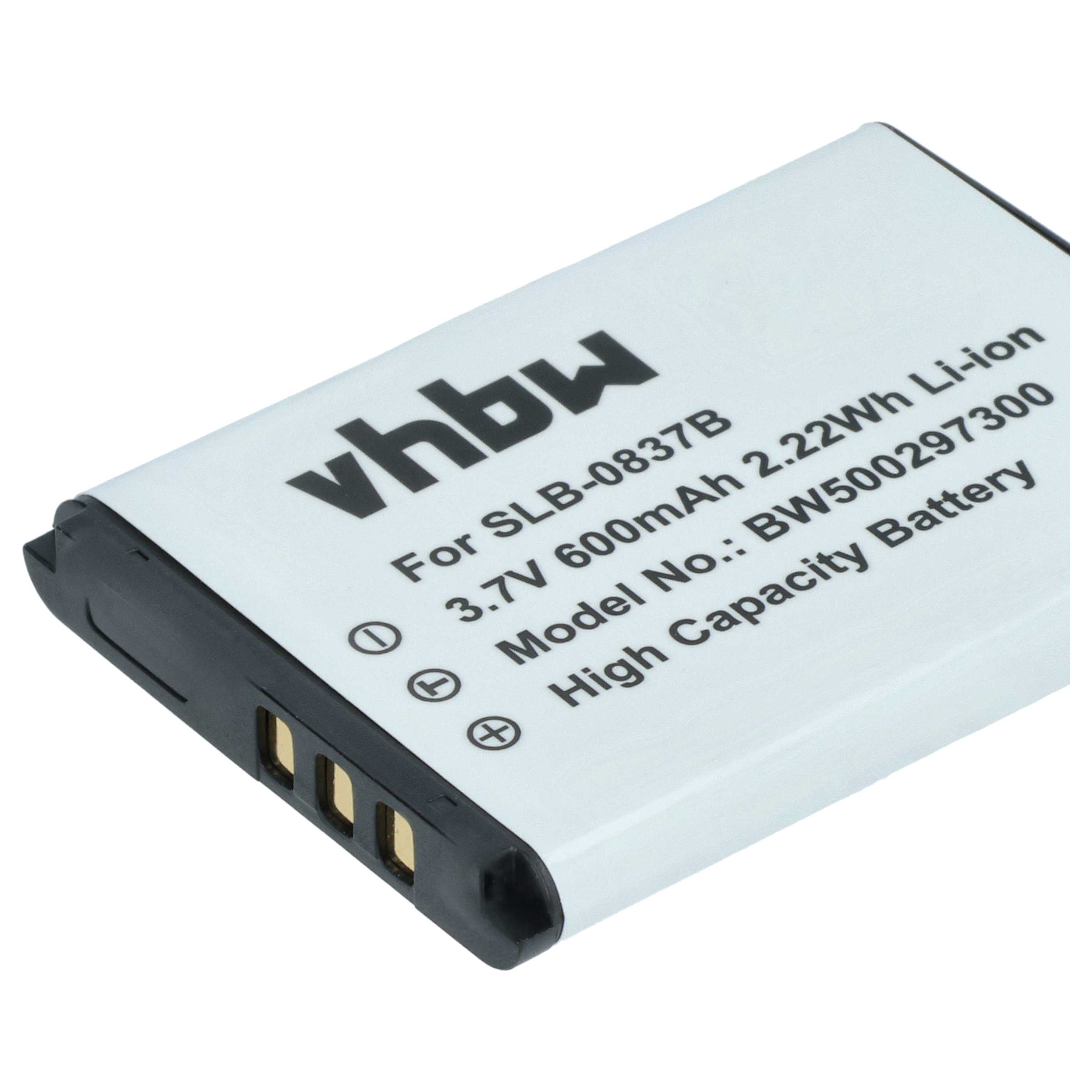 3x Battery replaces Samsung SLB-0837b - 500mAh, 3.7V, Li-Ion
