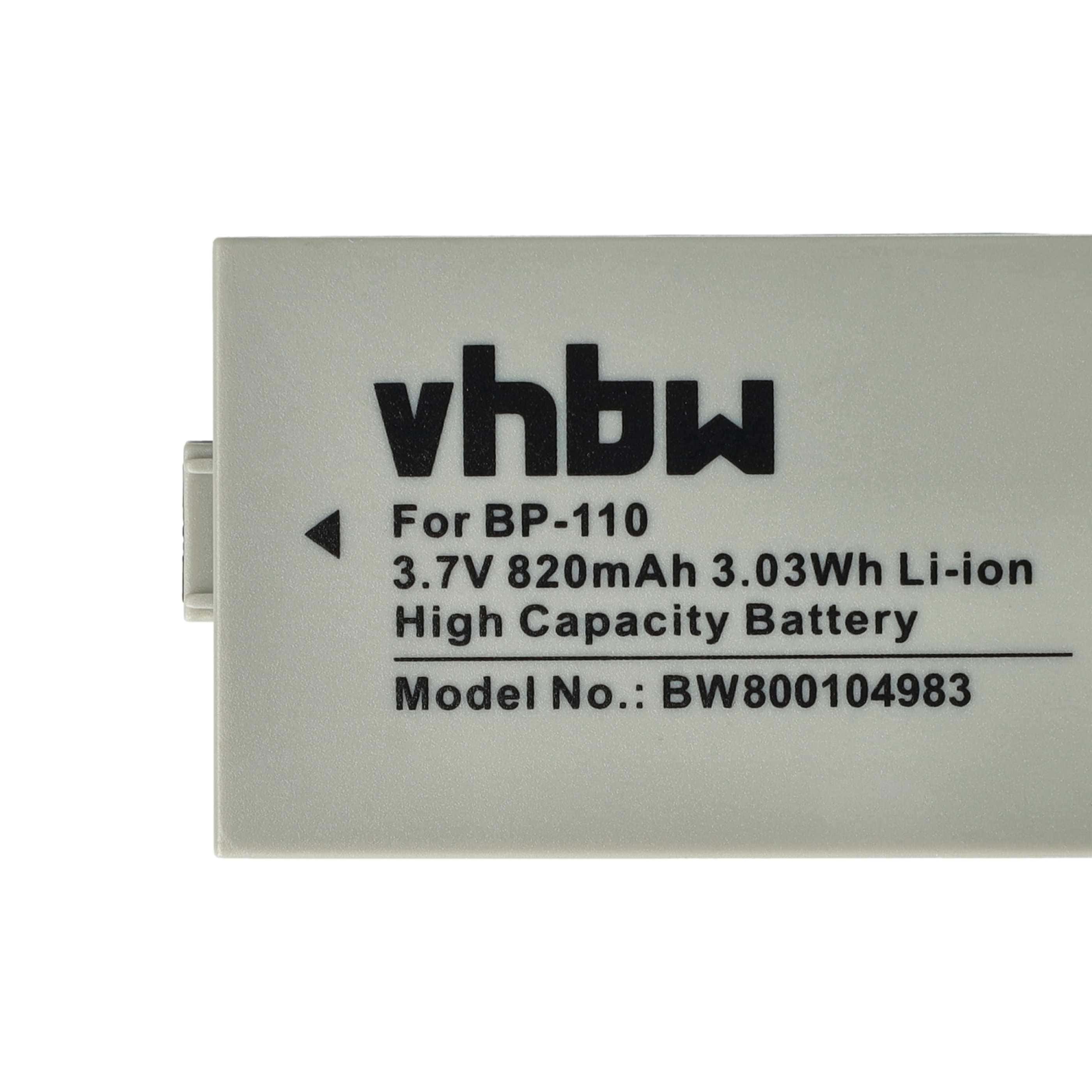 Videocamera 2x Battery replaces Canon BP-110 - 800 mAh 3.7 V Li-Ion