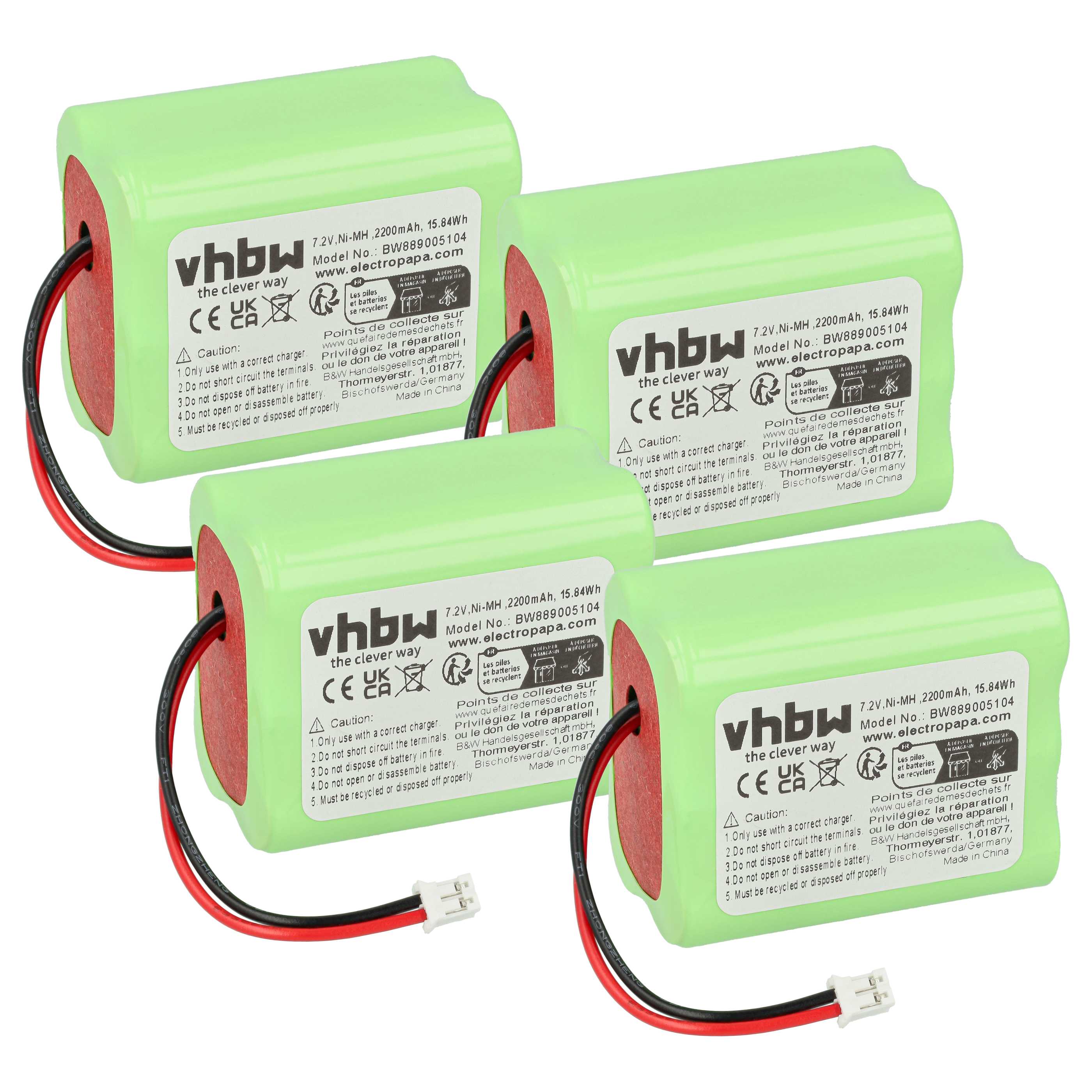 Batterie (4 pcs.)projecteur LED Ape Labs LightCan, LightCan SE, LightCan V2 - 2200mAh 7,2V NiMH