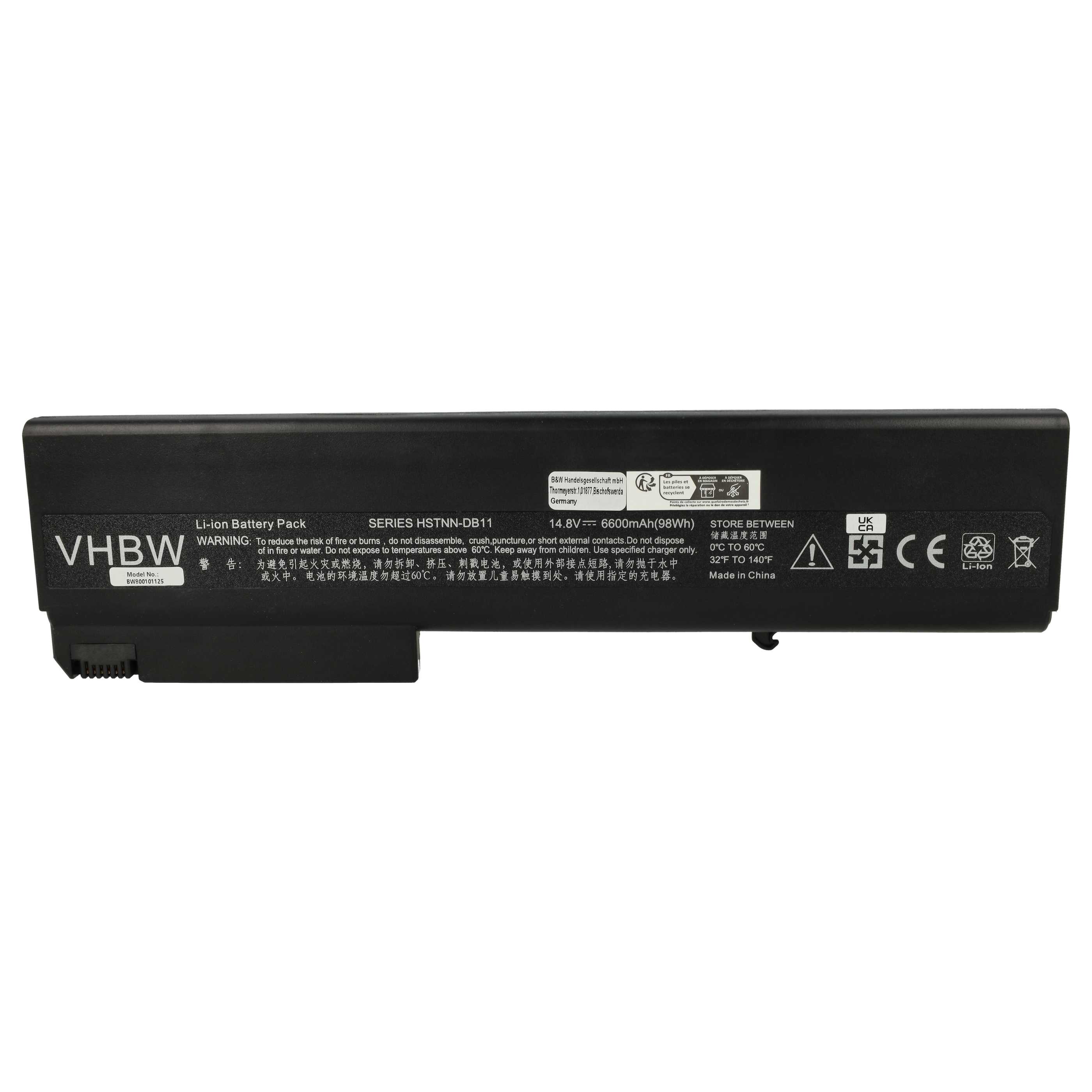 Akumulator do laptopa zamiennik HP 372771-001, 381374-001, 398876-001 - 6600 mAh 14,8 V Li-Ion, czarny
