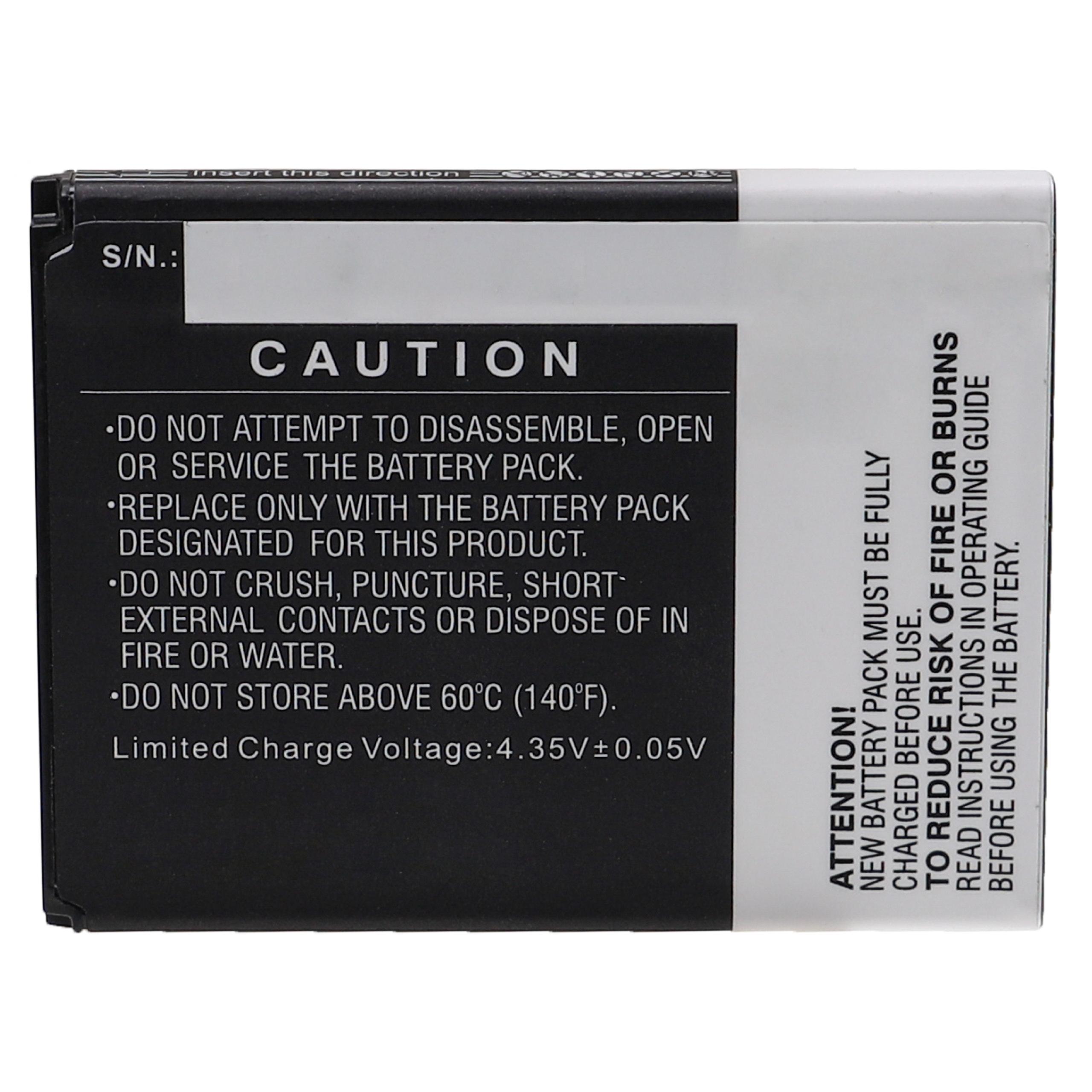 Batterie remplace Alcatel TLi017D1, TLi017C1 pour téléphone portable senior - 1750mAh, 3,8V, Li-ion