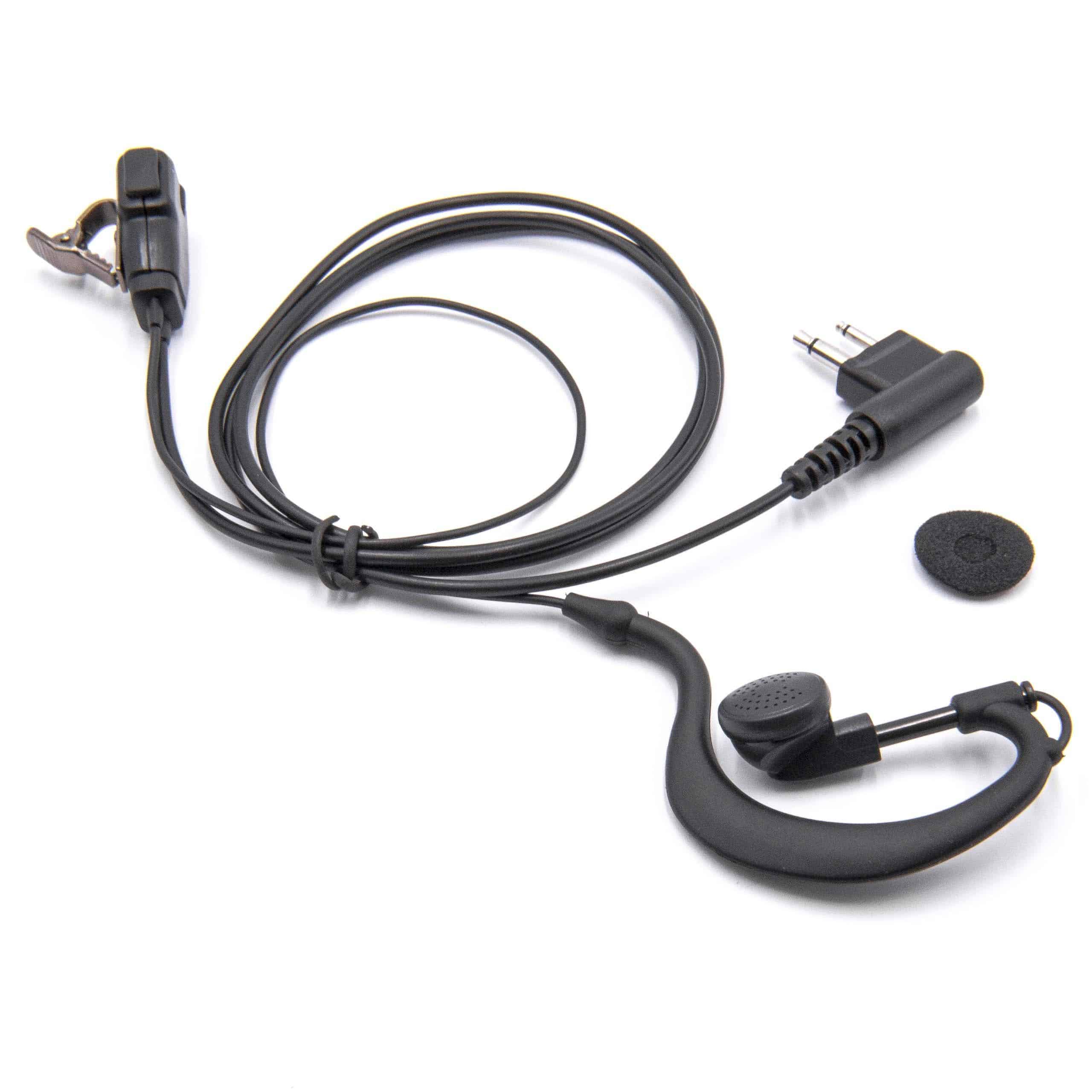 Security headset per ricetrasmittente Motorola CP040, GP300, GP600 - nero + pulsante chiamata + supporto clip