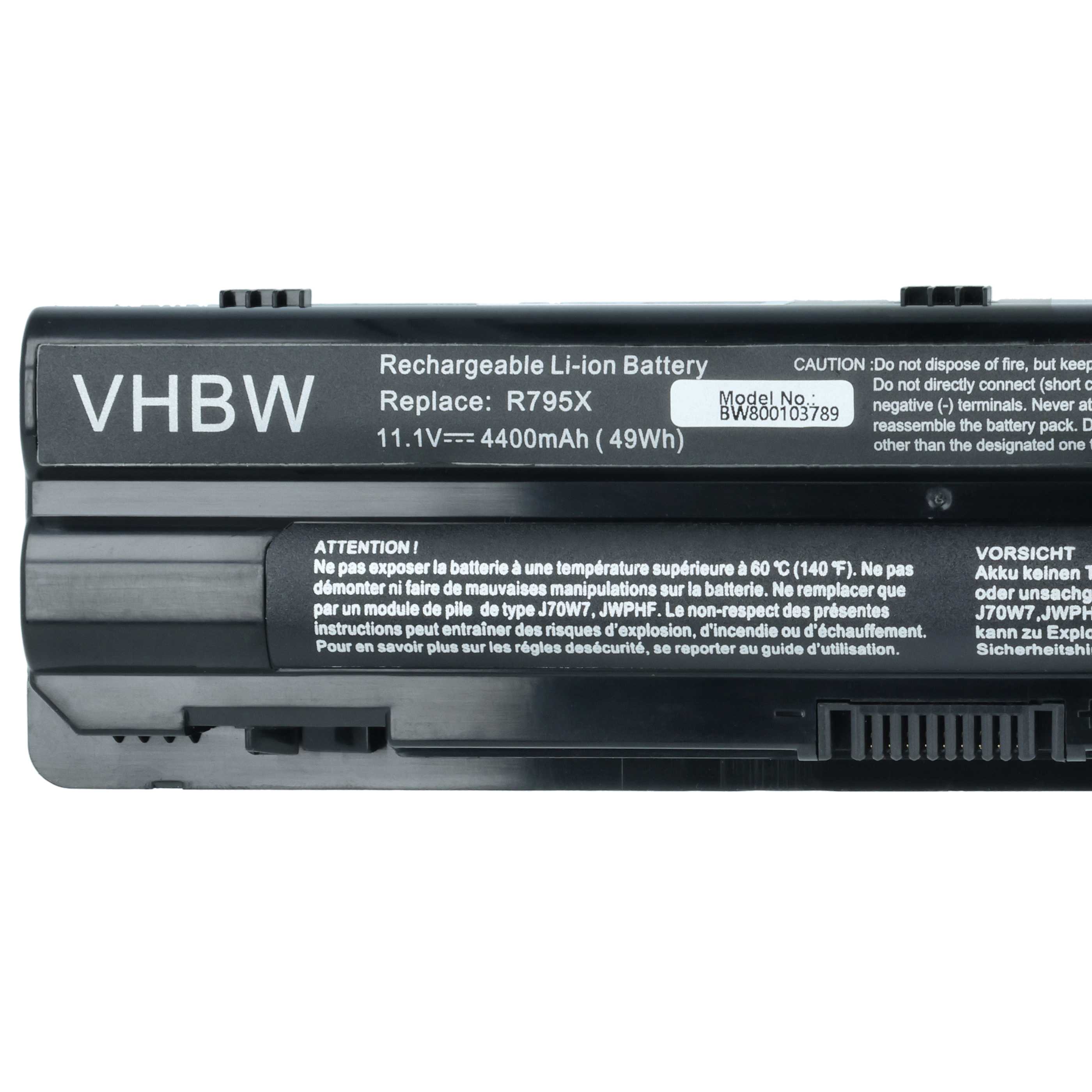 Akumulator do laptopa zamiennik Dell 0R4CN5, 0JWPHF, 312-1123, 0J70W7, 08PGNG - 4400 mAh 11,1 V Li-Ion, czarny