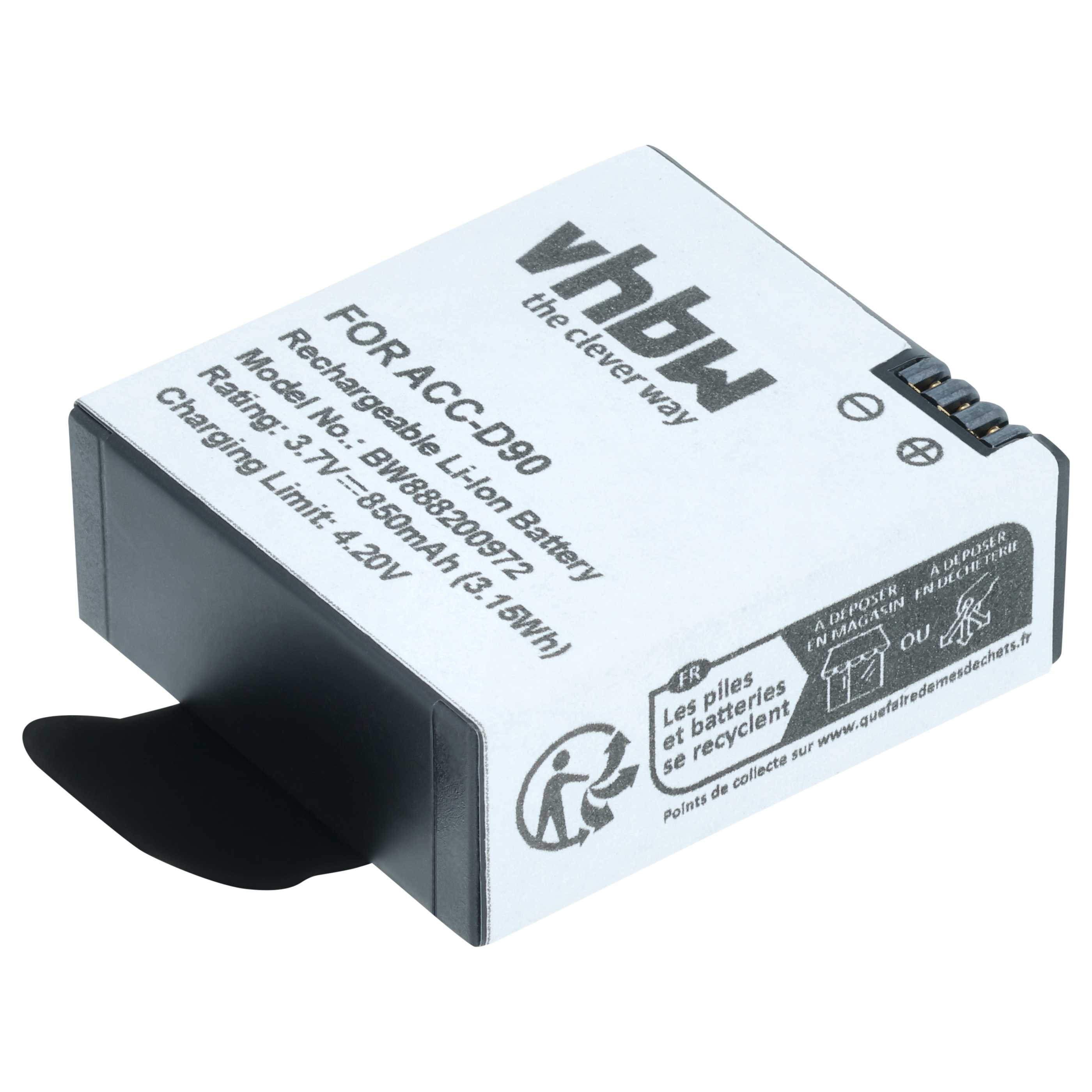 Mini-Kamera-Akku (3 Stück) als Ersatz für AEE ACC-D90 für AEE - 850mAh 3,7V Li-Ion