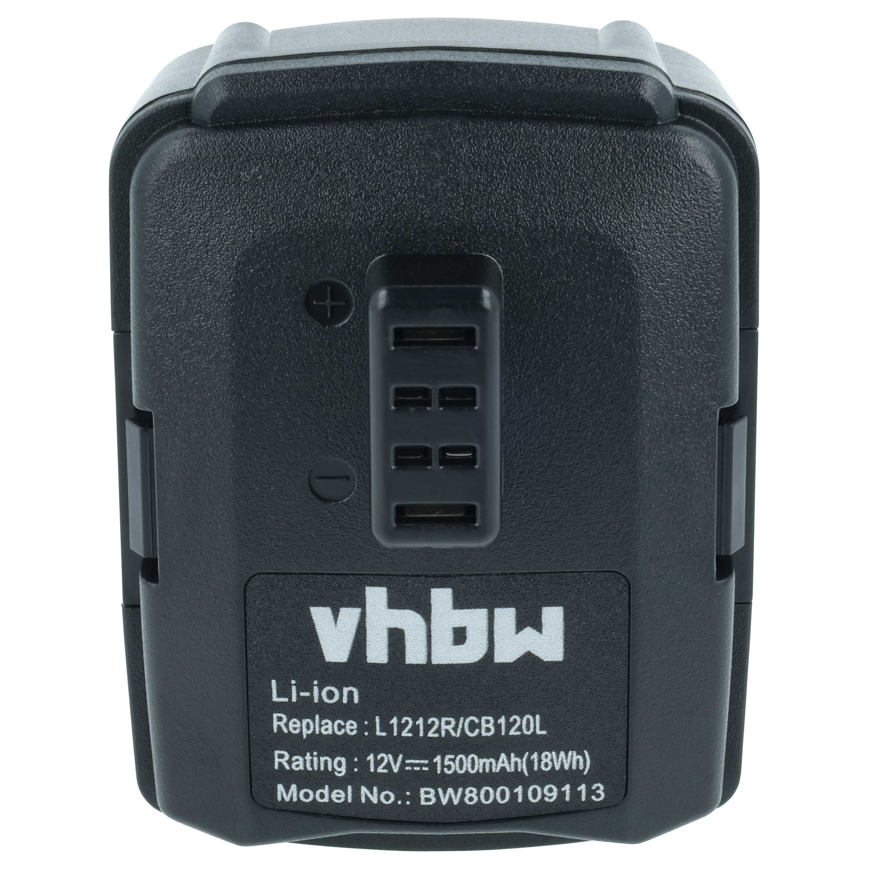 Batteria sostituisce Ryobi 130503001, BPL-1220, CB120L, 130503005 per attrezzo - 1,5Ah 12V Li-Ion