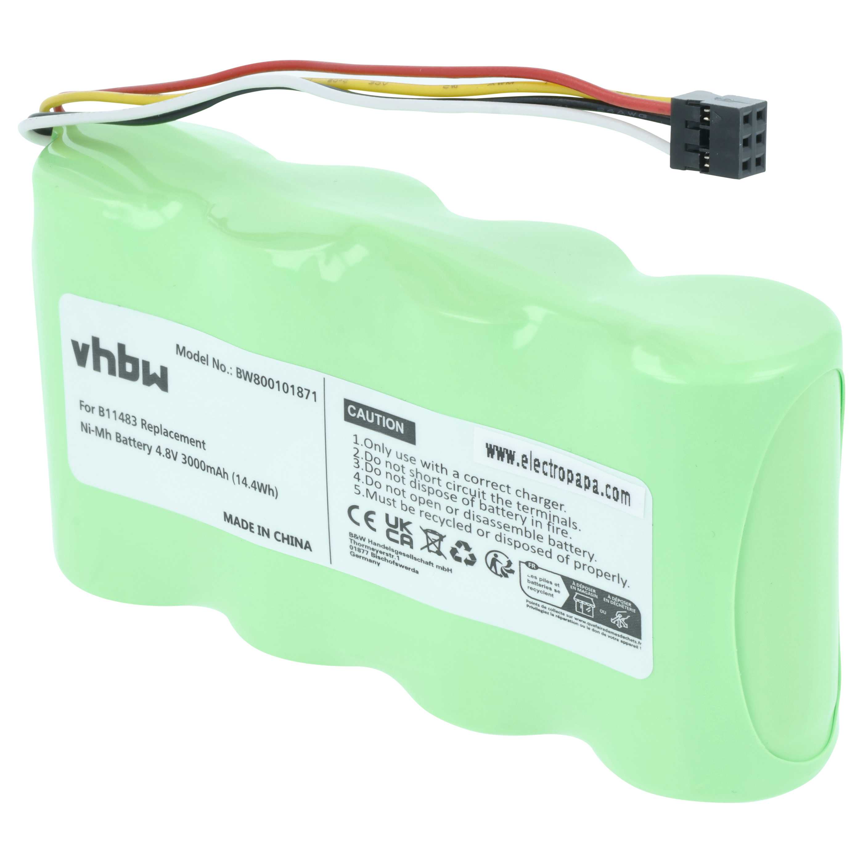 Messtechnik-Akku als Ersatz für Fluke BP120MH, B11483, BP120 für Fluke - 3000mAh 4,8V NiMH