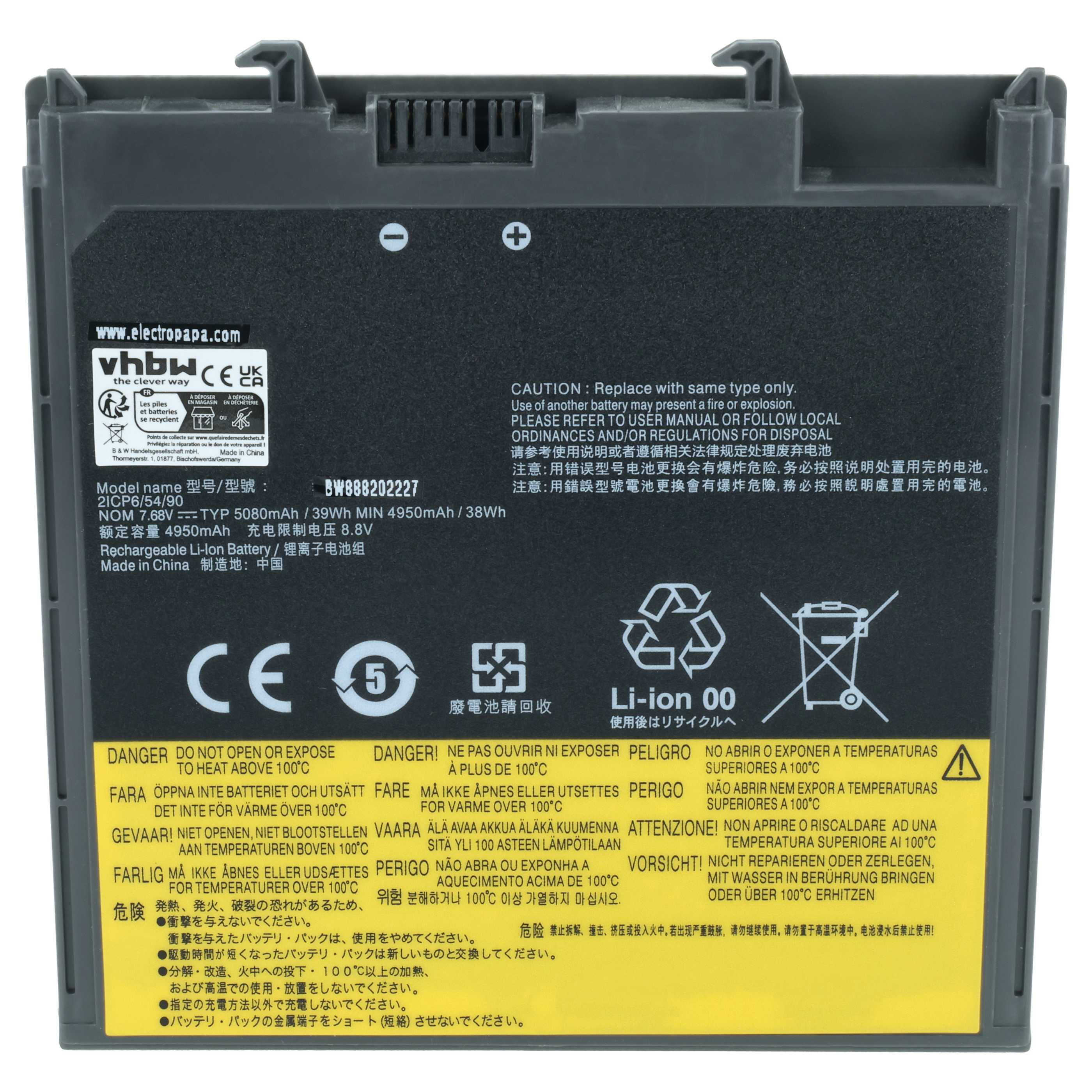 Akumulator do laptopa zamiennik Lenovo 5B10P98184, 5B10P98186, 5B10P98182, 5B10P98183 - 4800 mAh 7,72 V Li-Ion