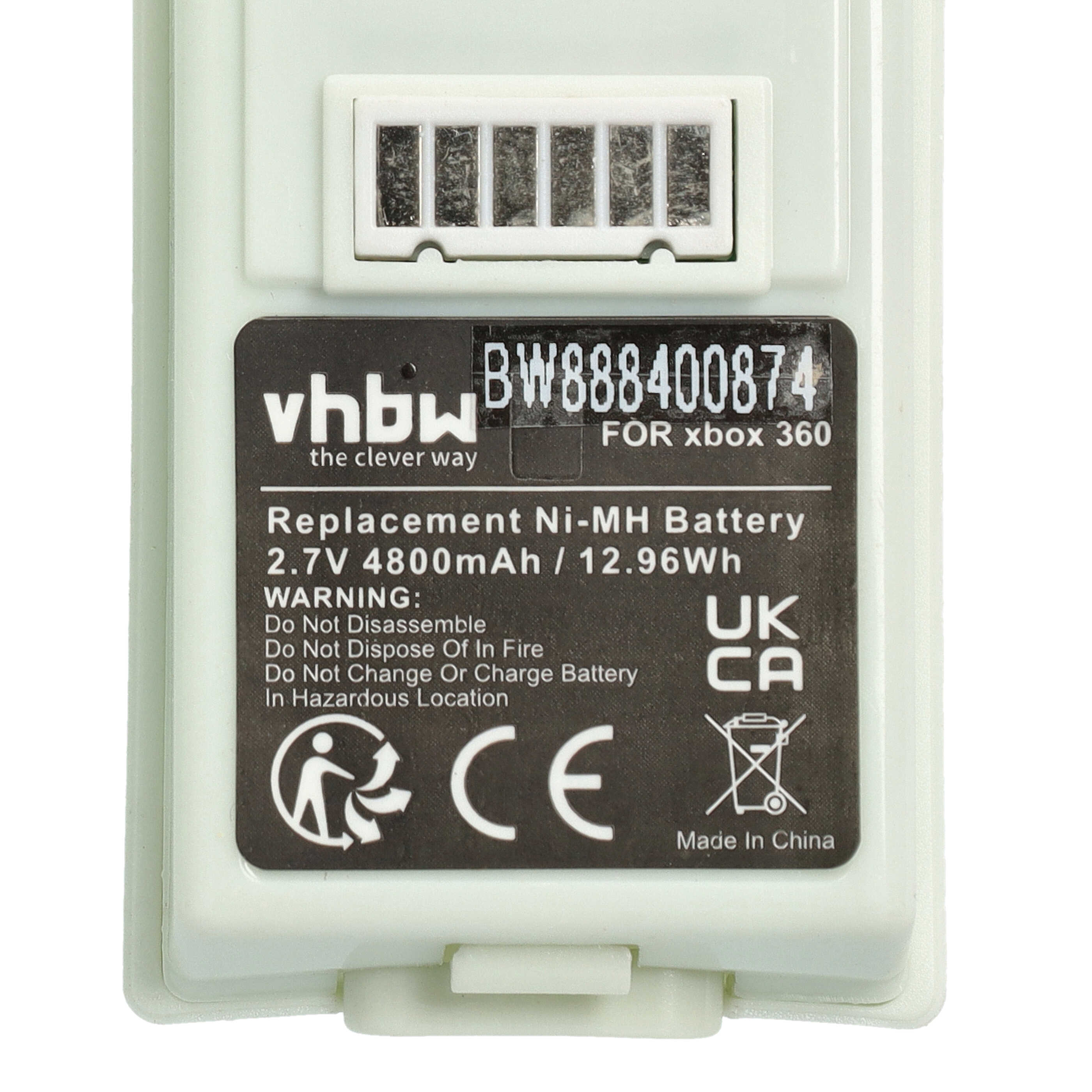 vhbw kit Play&Charge - 1x caricabatterie, 1x cavo di alimentazione, 2x batteria nero / bianco / grigio