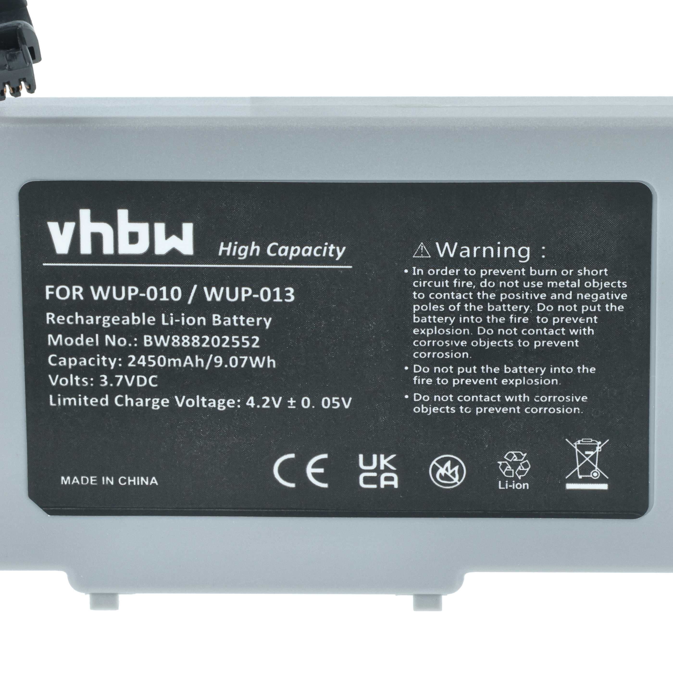 Gamepad Controller Battery replaces Nintendo WUP-013 - 2450 mAh 3.7 V Li-Ion