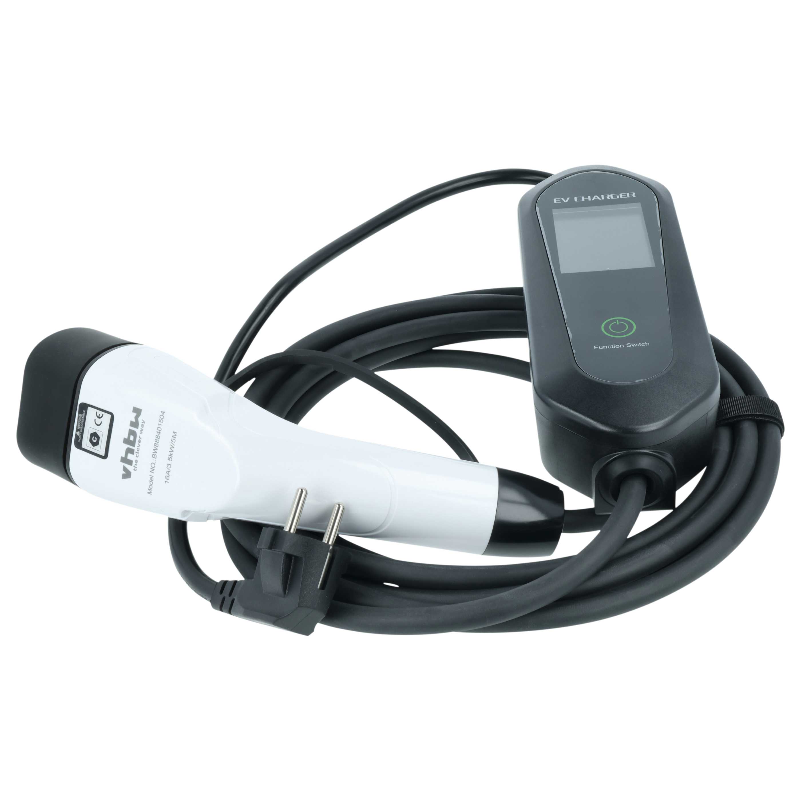 E-Auto Schuko Ladekabel Typ 2 zu Steckdose (230 V) - 16 A 1-phasig, 3,5 kW, 5 m