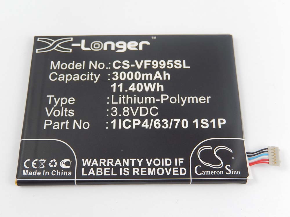 Batterie remplace 1ICP4/63/70 1S1P pour téléphone portable - 3000mAh, 3,8V, Li-ion