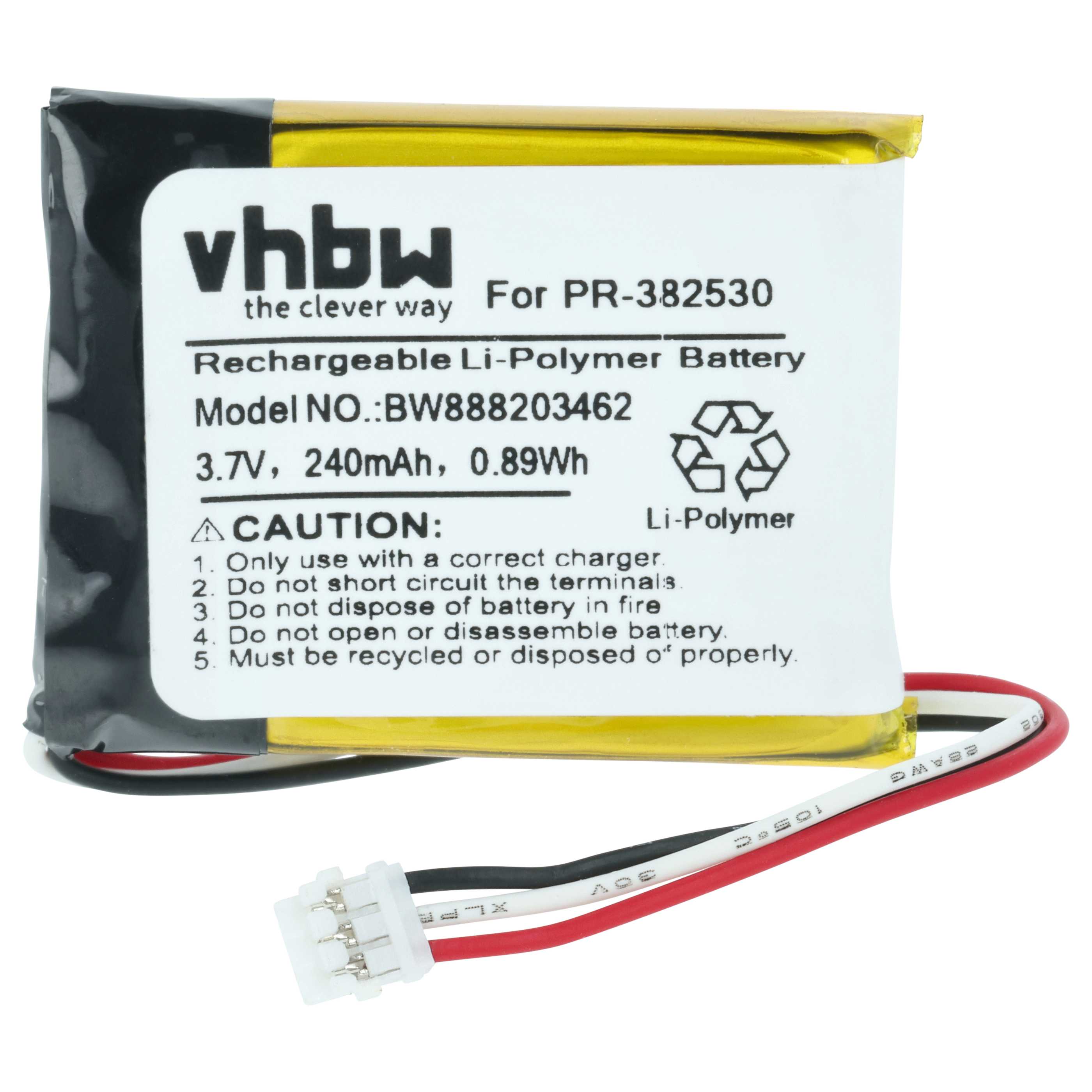 Smartwatch Battery replaces Suunto PR-382530 - 240 mAh 3.7 V Li-polymer