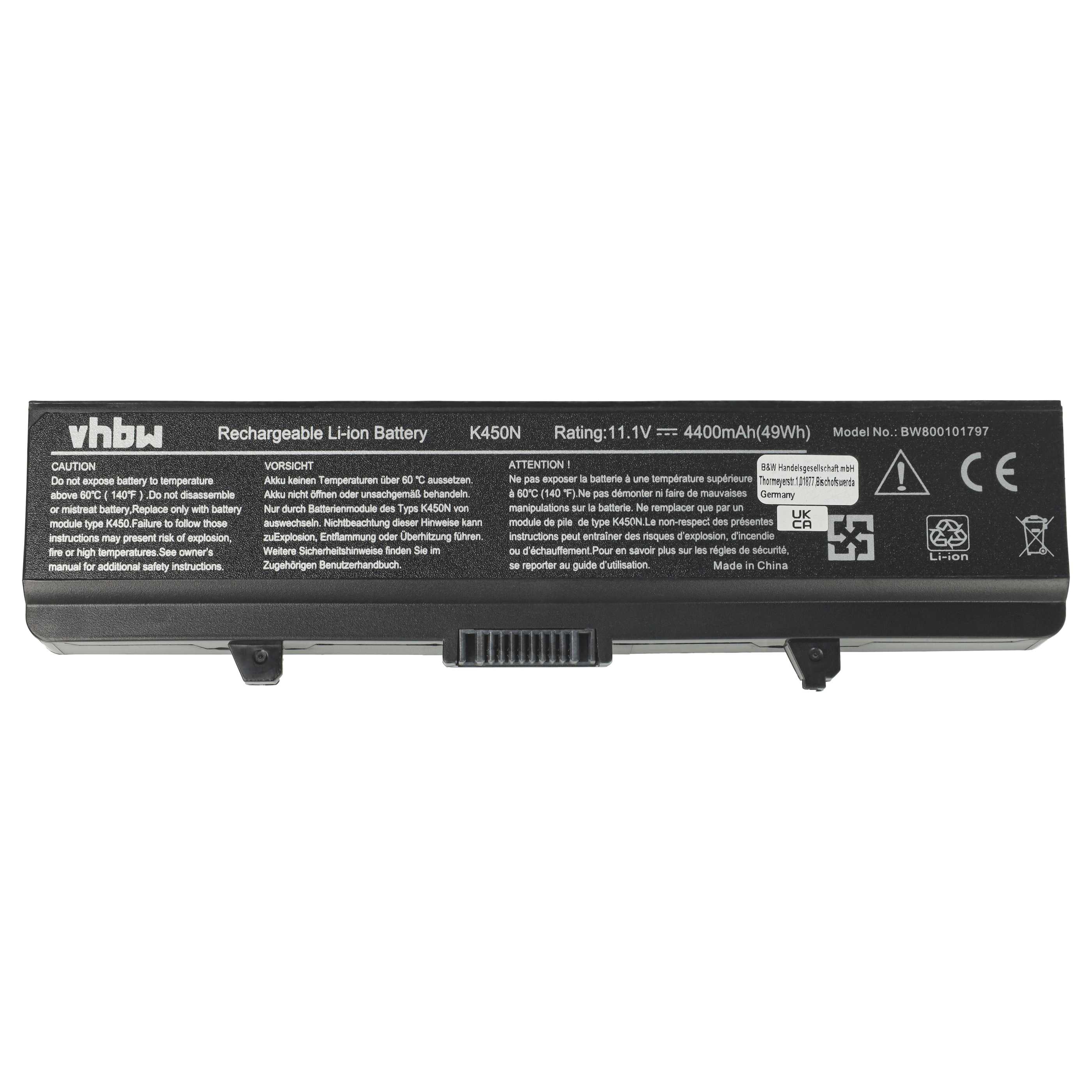 Akumulator do laptopa zamiennik Dell 0GW252, 0F965N, 0F972N, 312-0566 - 4400 mAh 11,1 V Li-Ion, czarny
