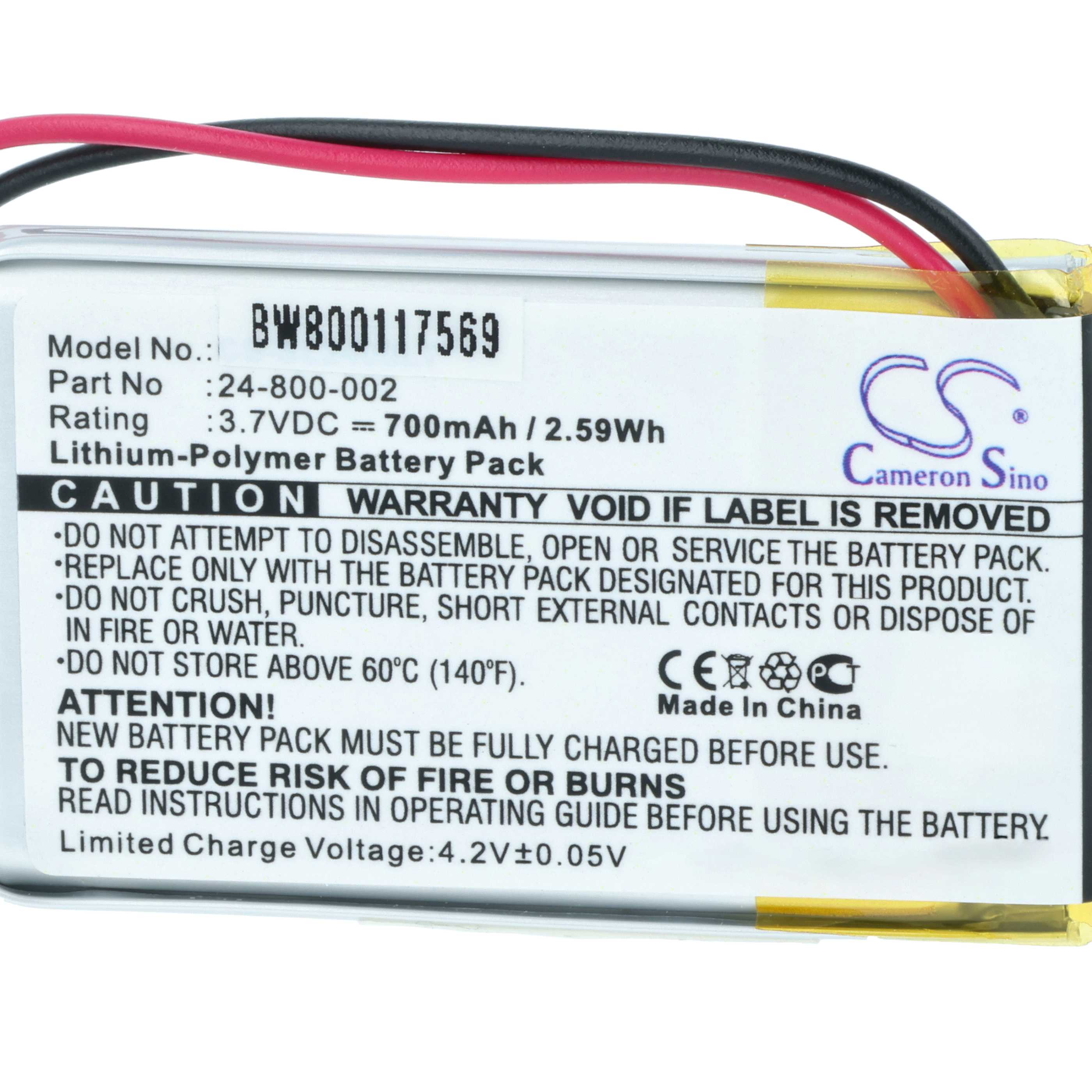 Batterie remplace Solar LED Light 24-800-006, 24-800-002 lampe solaire - 700mAh 3,7V Li-polymère