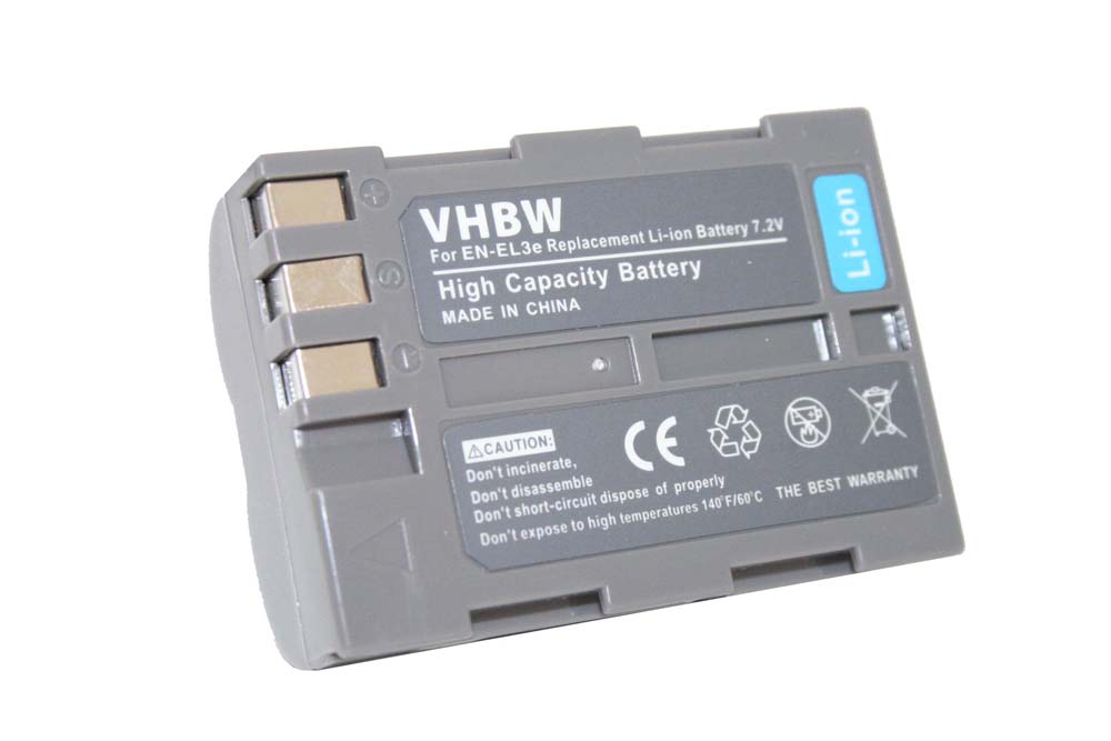 Battery Replacement for Nikon EN-EL3e - 1000mAh, 7.2V, Li-Ion