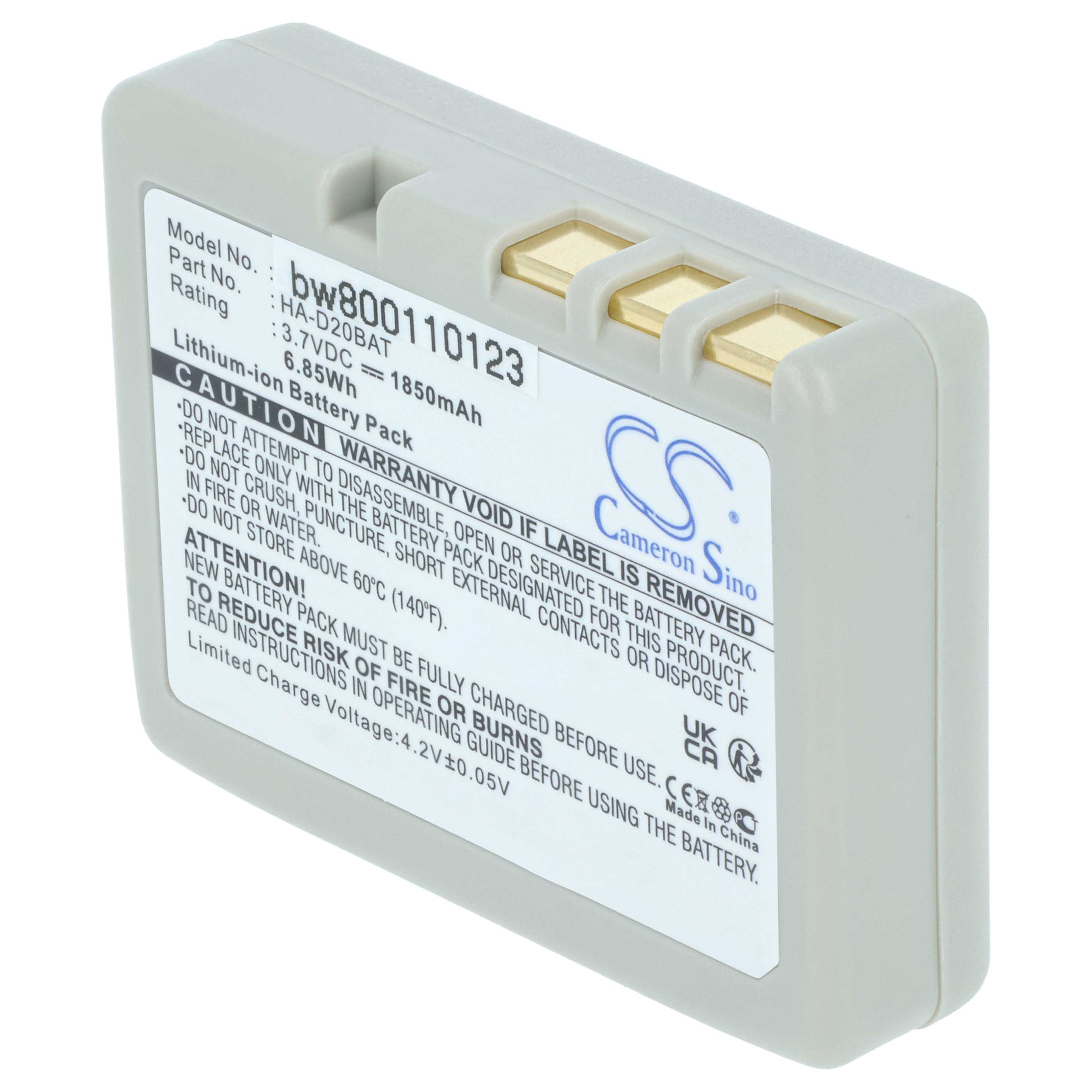 5x Battery replaces Casio HA-020LBAT, CA60L4-G, CA60L1-G for Casio Barcode Scanner POS - 1850 mAh 3.7 V