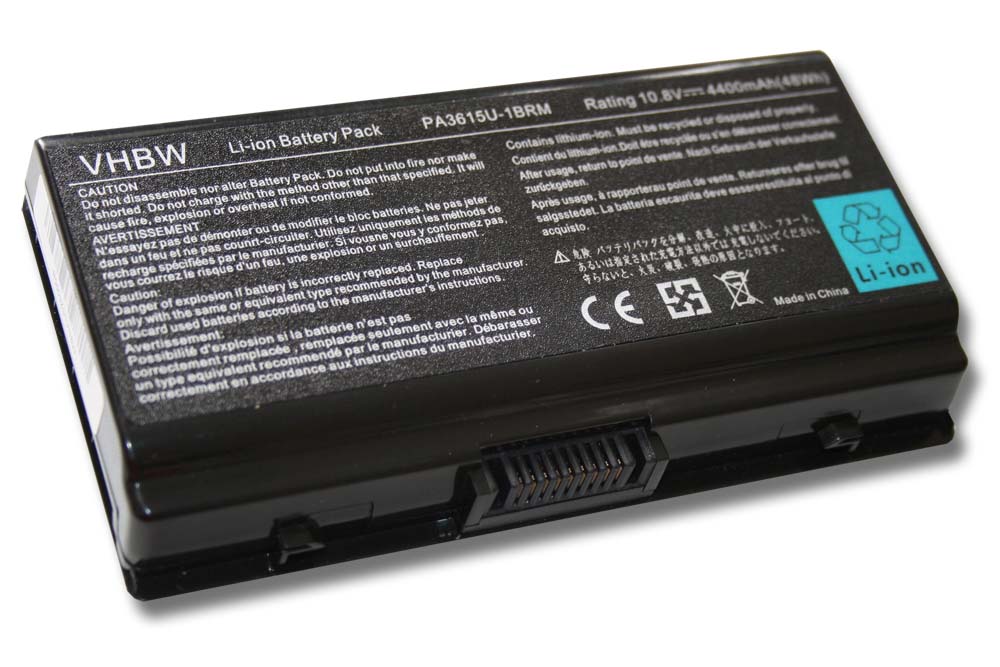 Batteria sostituisce Toshiba PA3615U-1BRS, PA3615U-1BRM per notebook Toshiba - 4400mAh 10,8V Li-Ion nero