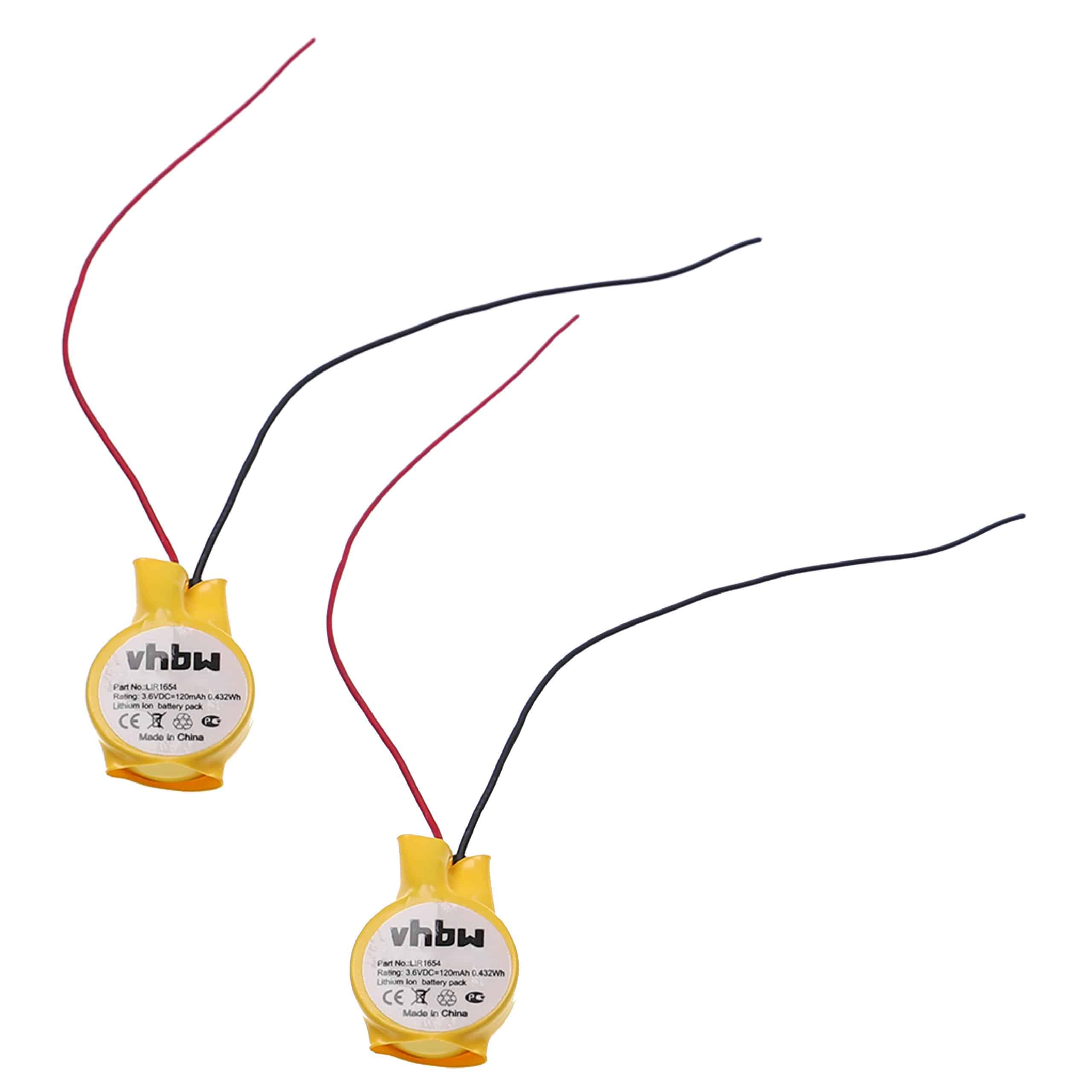 2x Akumulator do słuchawek bezprzewodowych zamiennik Bose LIR1654, CP1654 - 120 mAh 3,7 V Li-Ion