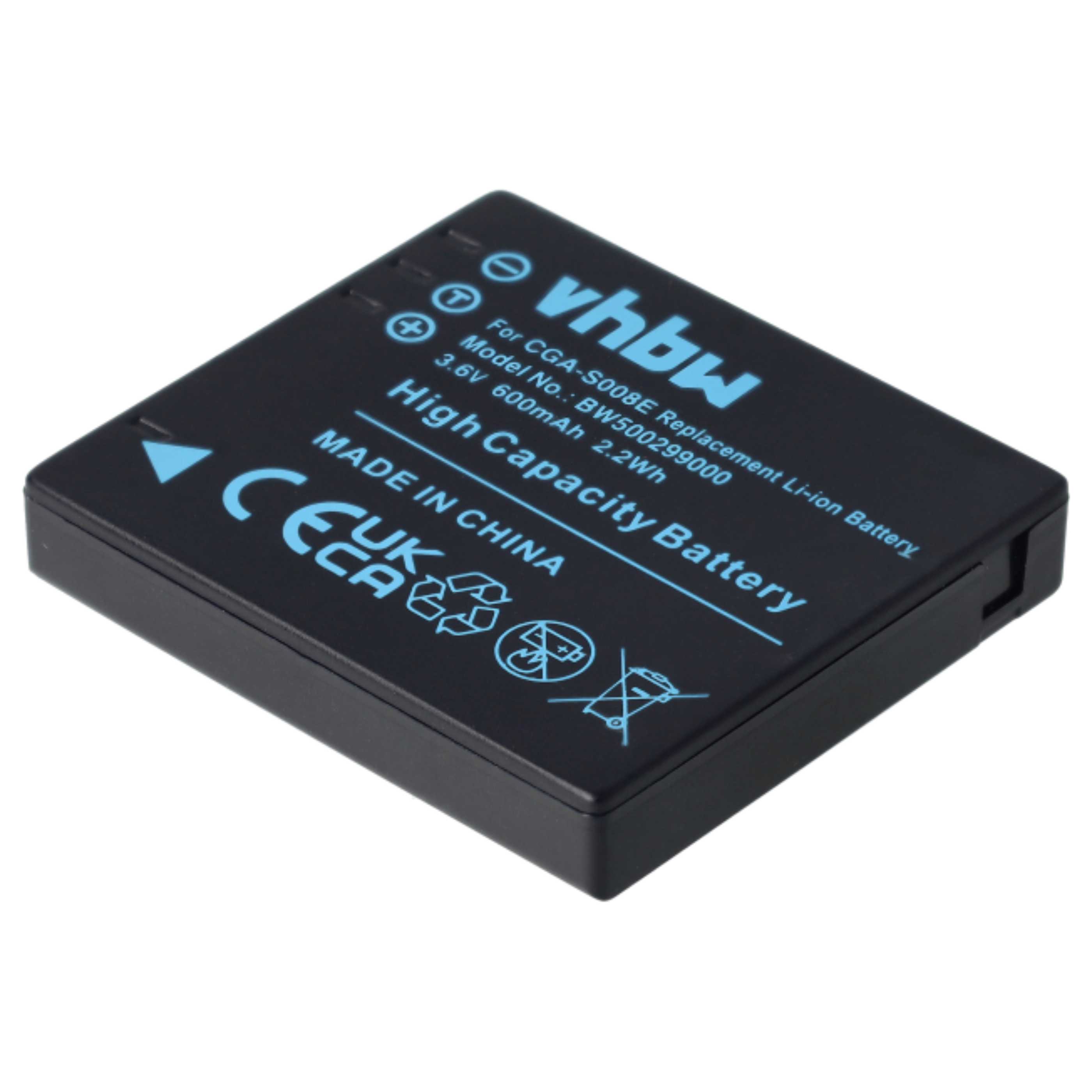 2x Battery replaces Leica BP-DC6 - 600mAh, 3.6V, Li-Ion