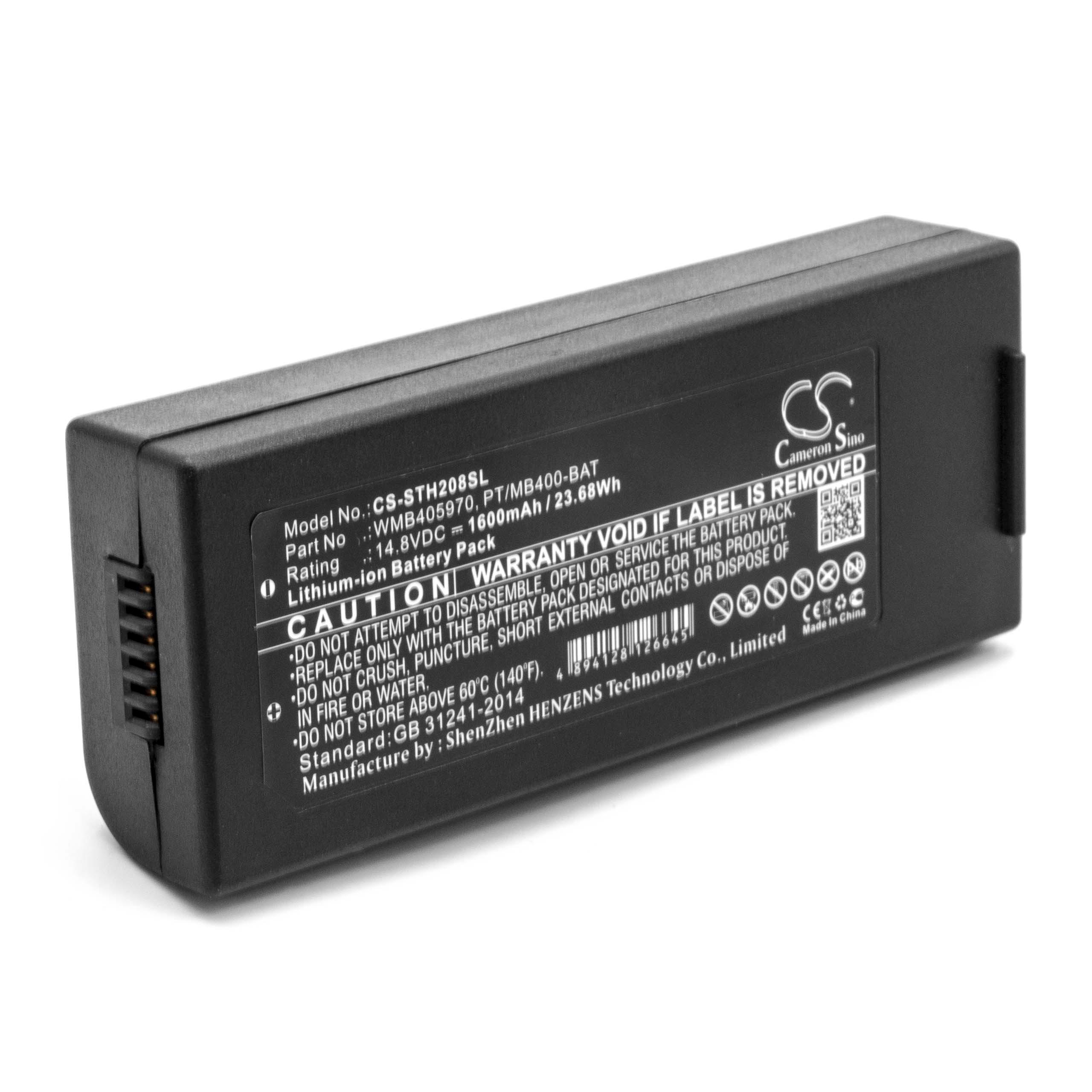 Batería reemplaza WMB405970, PT/MB400-BAT para impresora Lapin - 1600 mAh 14,8 V Li-Ion