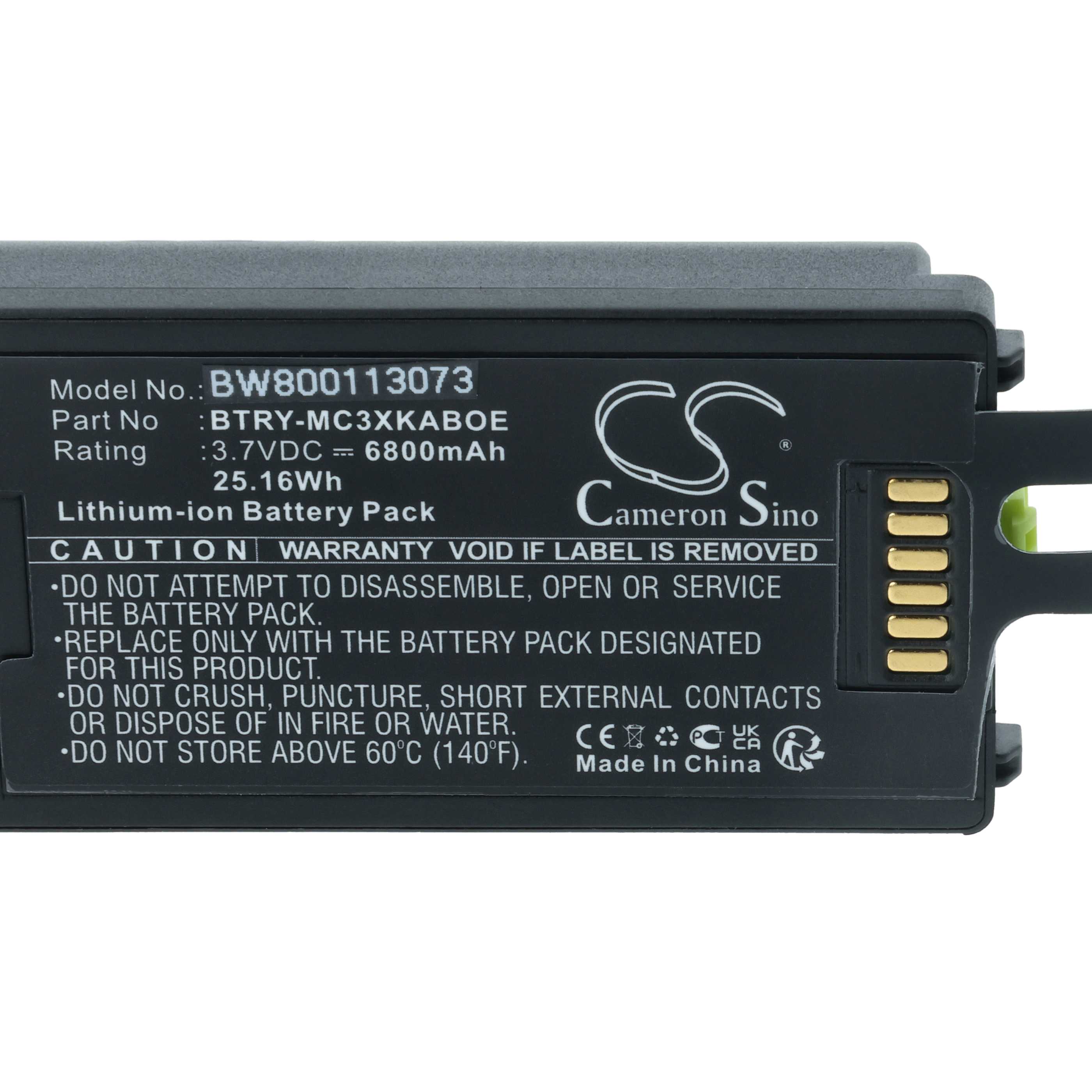 Batería reemplaza Symbol BTRY-MC31KAB02-50 para escáner código de barras (6800 mAh, 3,7 V, Li-Ion)