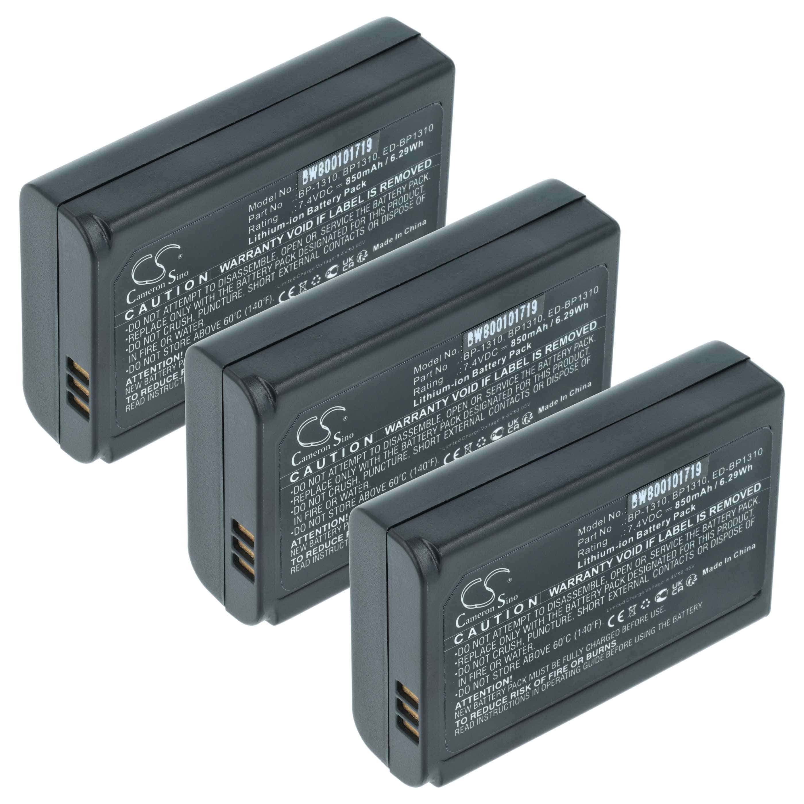 3x Battery replaces Samsung AD43-00192A, BP1310, BP-1310, ED-BP1310 - 1000mAh, 7.2V, Li-Ion