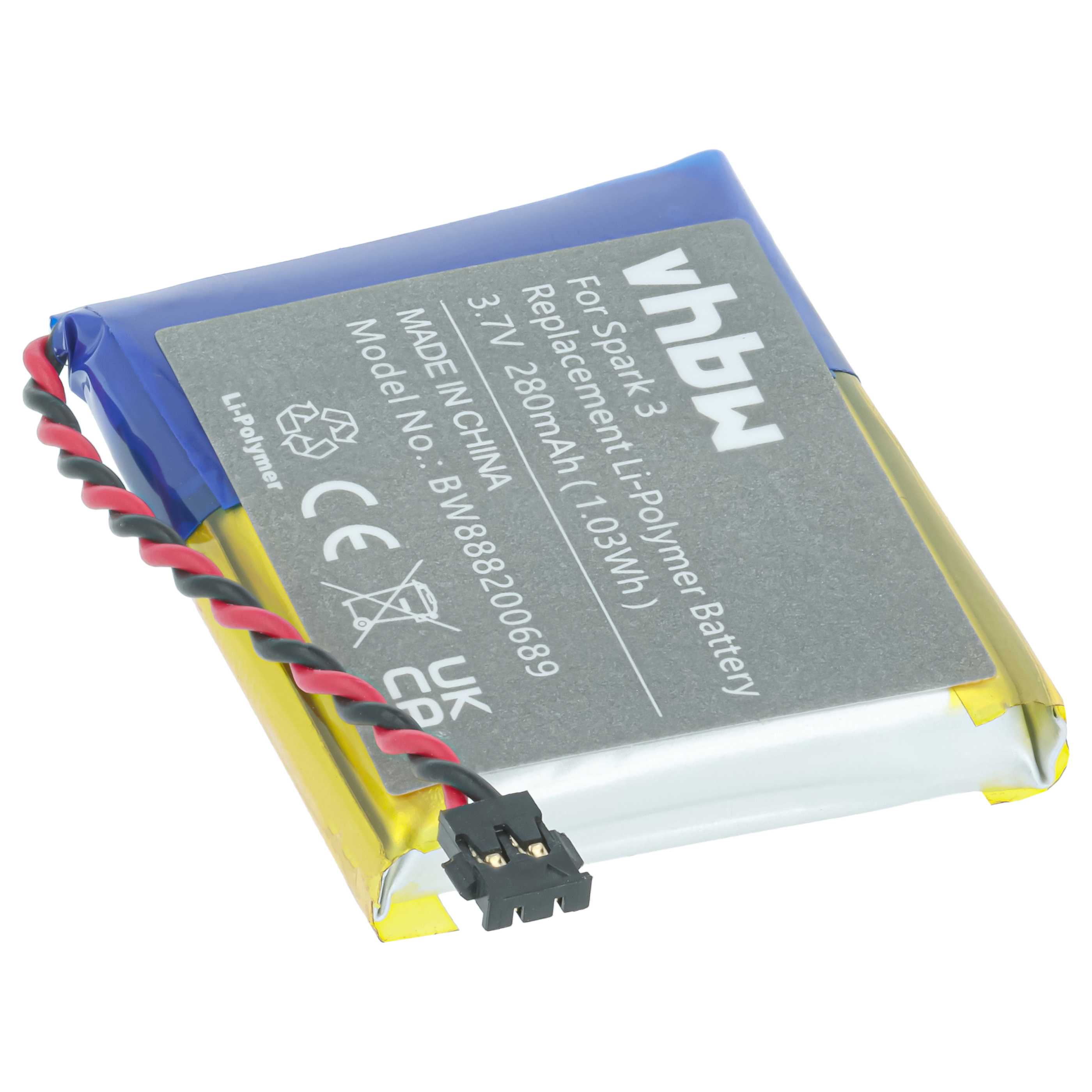 Smartwatch Battery replaces TomTom AHB332824HPS - 280 mAh 3.7 V Li-polymer