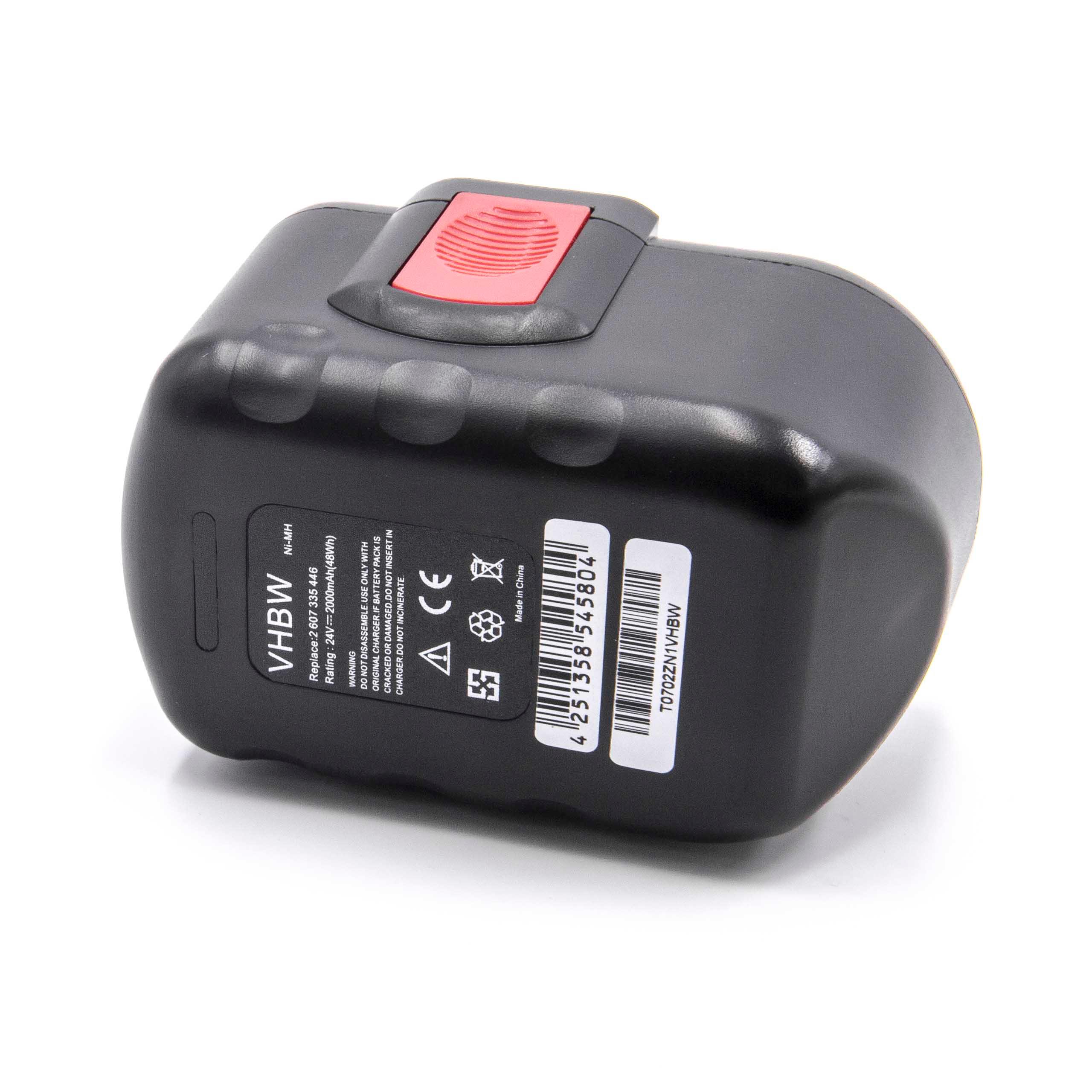 Batterie remplace Bosch 2607335280, 2607335279, 2607335268 pour outil électrique - 2000 mAh, 24 V, NiMH