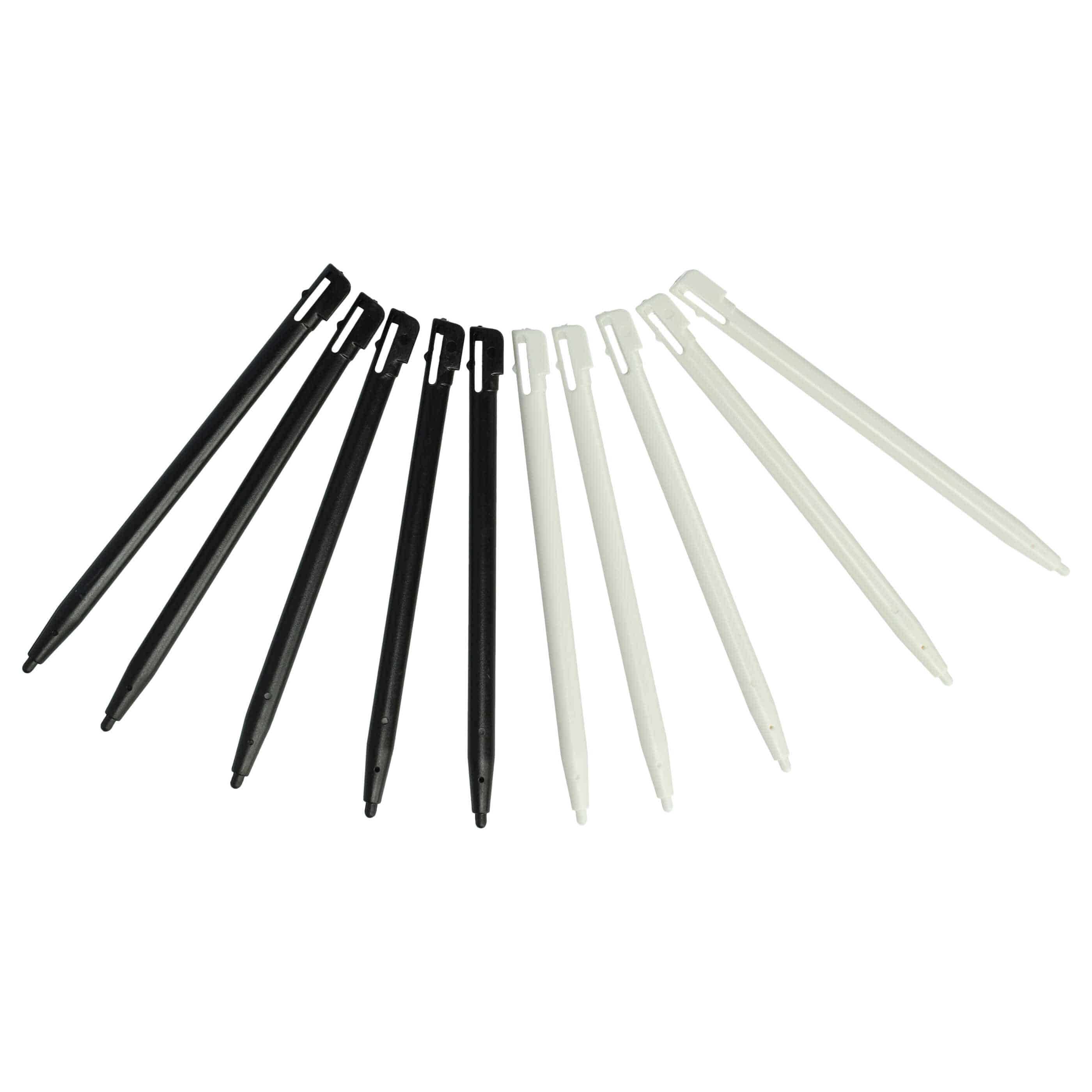 10x Touch Pens suitable for Nintendo DSi, DSi XL, DS Lite Game Console - black, white