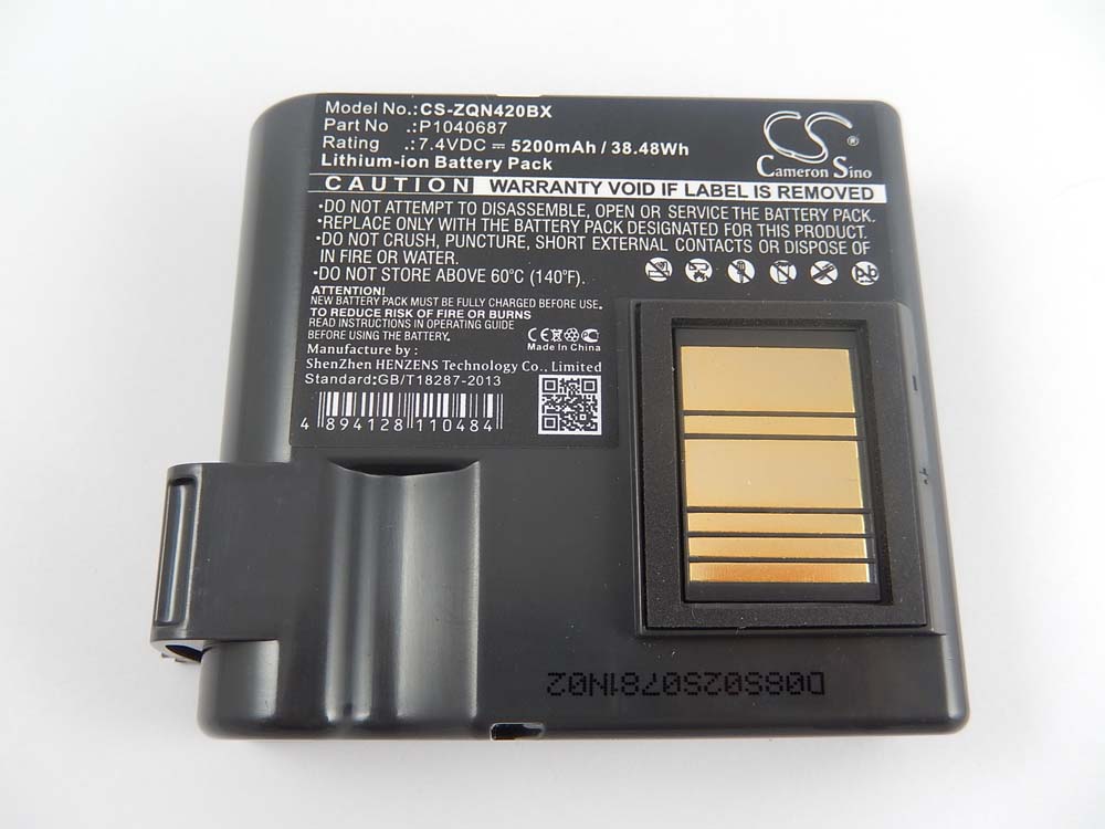 Printer Battery Replacement for Zebra , BTRY-MPP-68MA1-01 - 5200mAh 7.4V Li-Ion