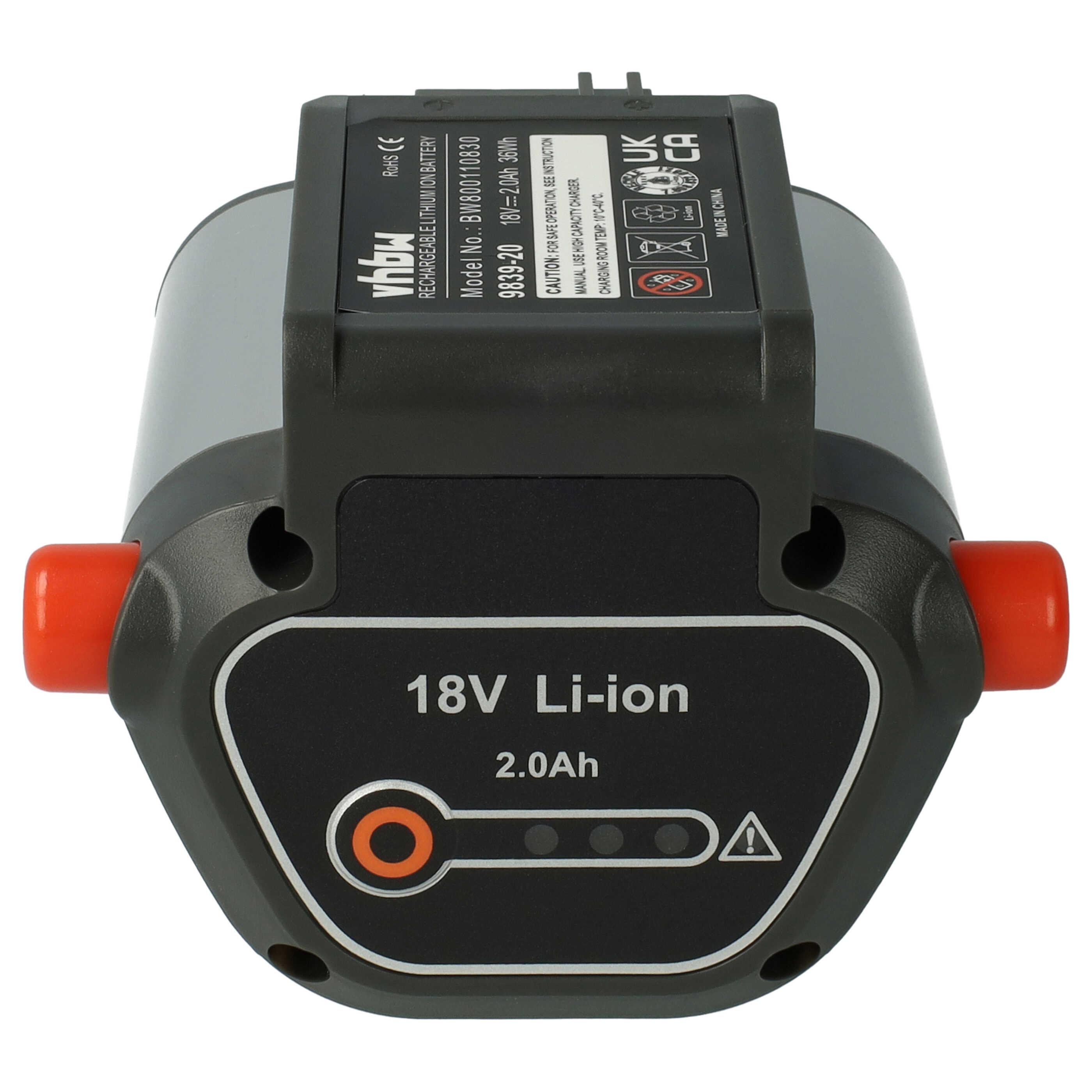 Akumulator do robota koszącego zamiennik Gardena BLi-18, 9839-20, 9840-20 - 2000 mAh 18 V Li-Ion, czarny