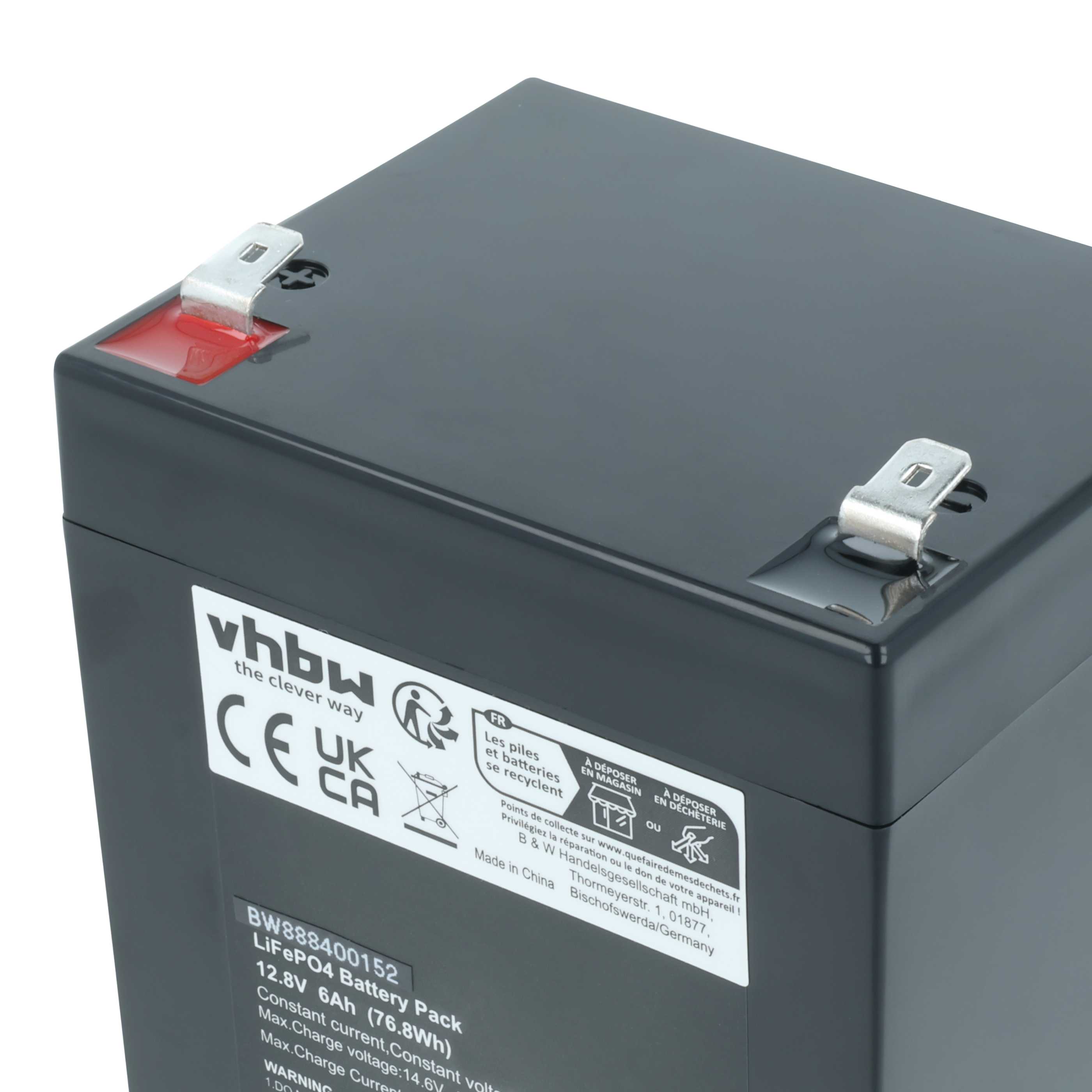 4x Batteria sostituisce APC RBC44, RBC43, RBC140 per altoparlanti - 6Ah 12,8V LiFePO4