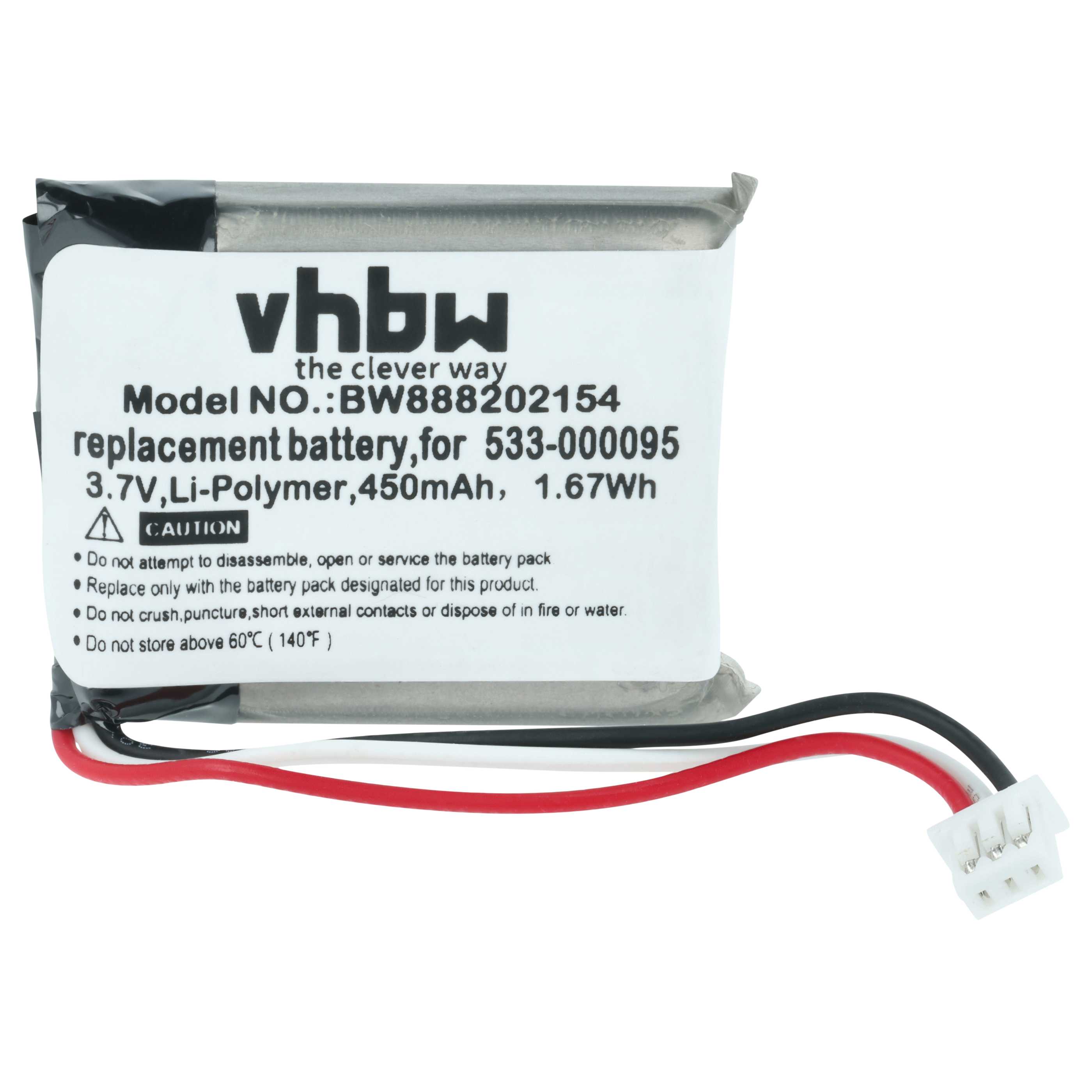 Batteria sostituisce Logitech 533-000095 per auricolari cuffie - 450mAh 3,7V Li-Poly