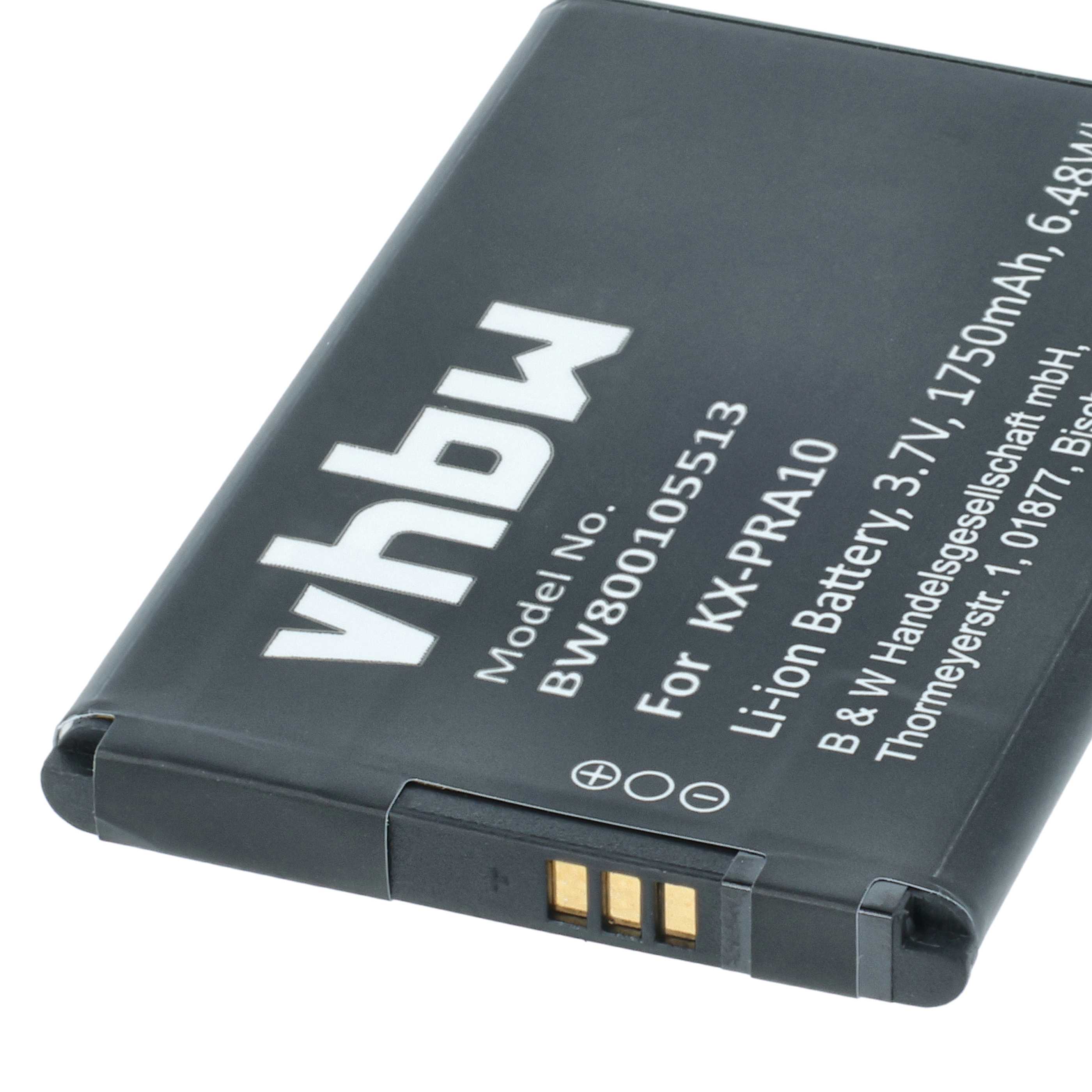 Batterie remplace Panasonic KX-PRA10EX, KX-PRA10 pour téléphone Panasonic - 1750mAh 3,7V Li-ion