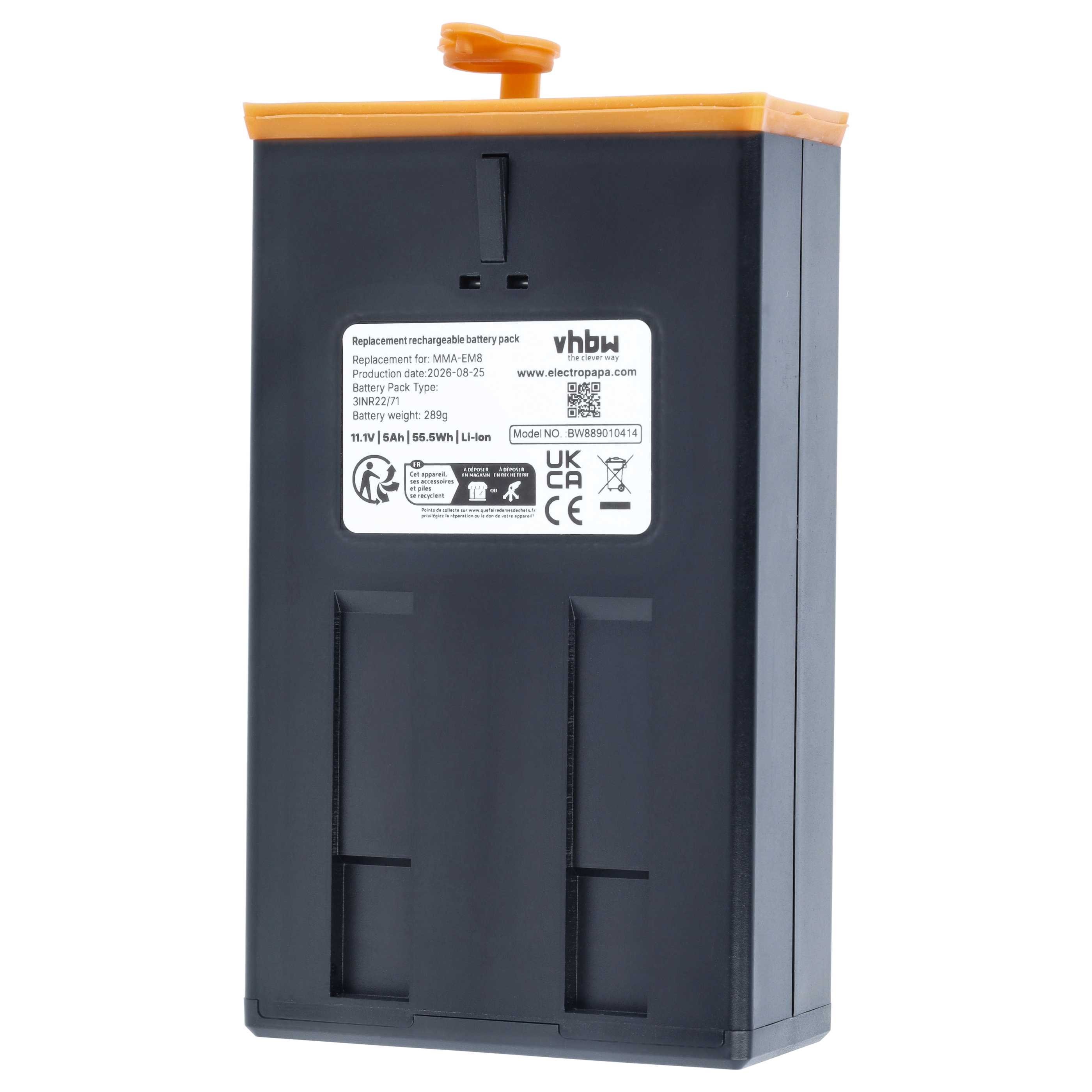 Wildlife Camera 2x Battery replaces Moultrie MMA-EM8 - 5000mAh 11.1V Li-Ion + Kabel, with USB C Socket