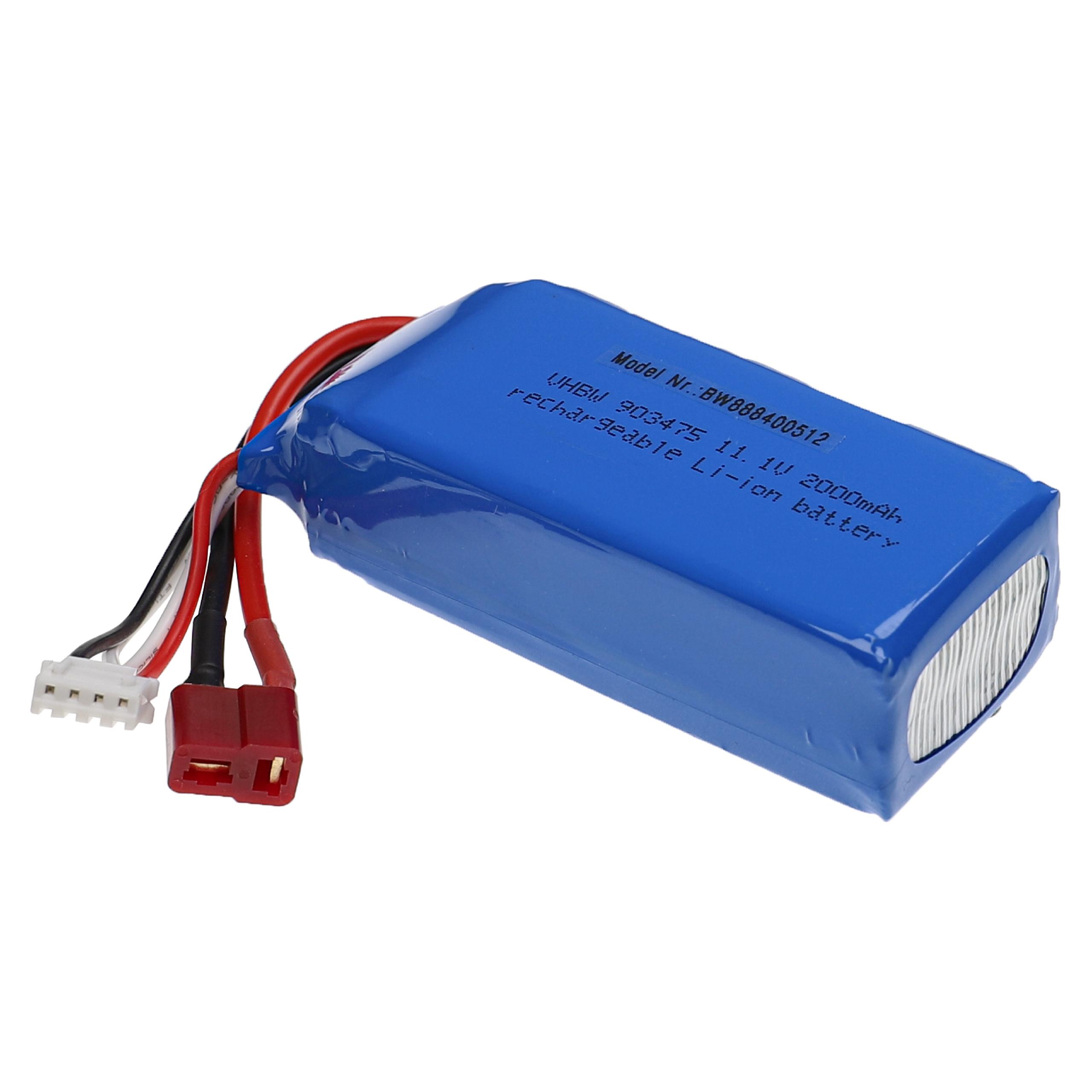 Batterie modèle radio-télécommandé - 2000mAh 11,1V Li-polymère, T-connecteur AWG16