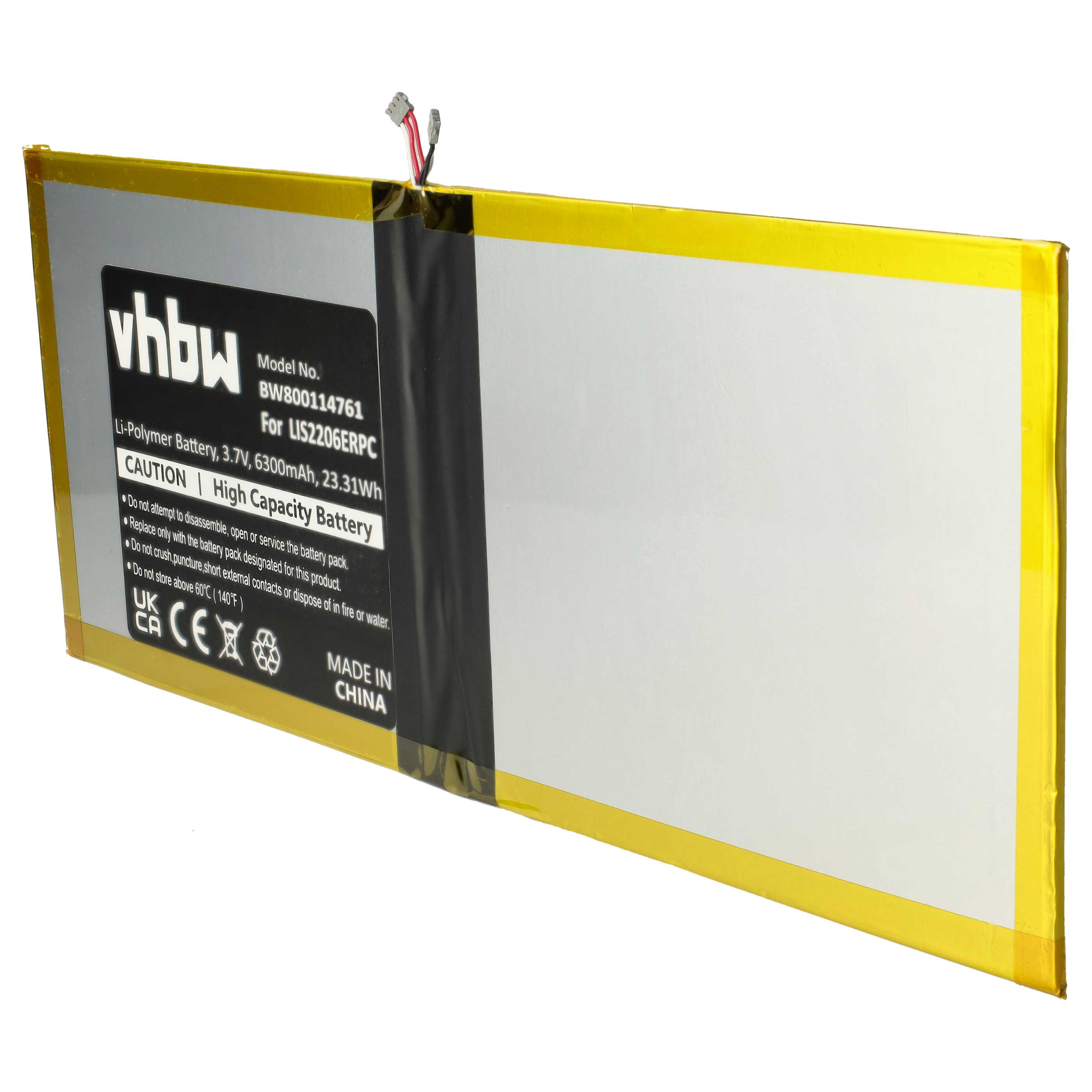 Tablet Battery Replacement for Sony LIS2206ERPC, 1277-3631.1B, 1ICP3/102/112-2 - 6000 mAh 3.8 V Li-polymer