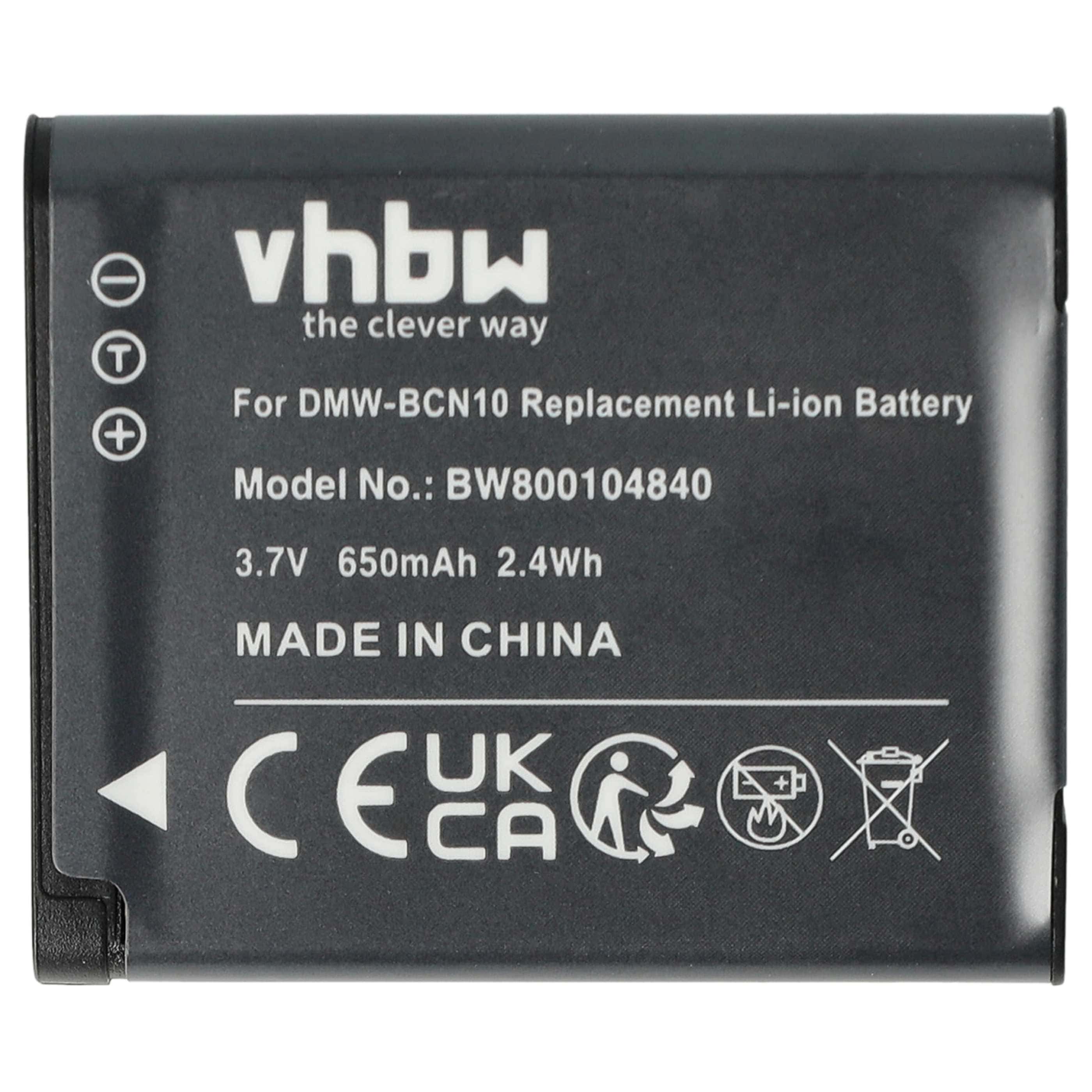 2x Battery replaces Leica BP-DC14, BP-DC14E - 650mAh, 3.7V, Li-Ion