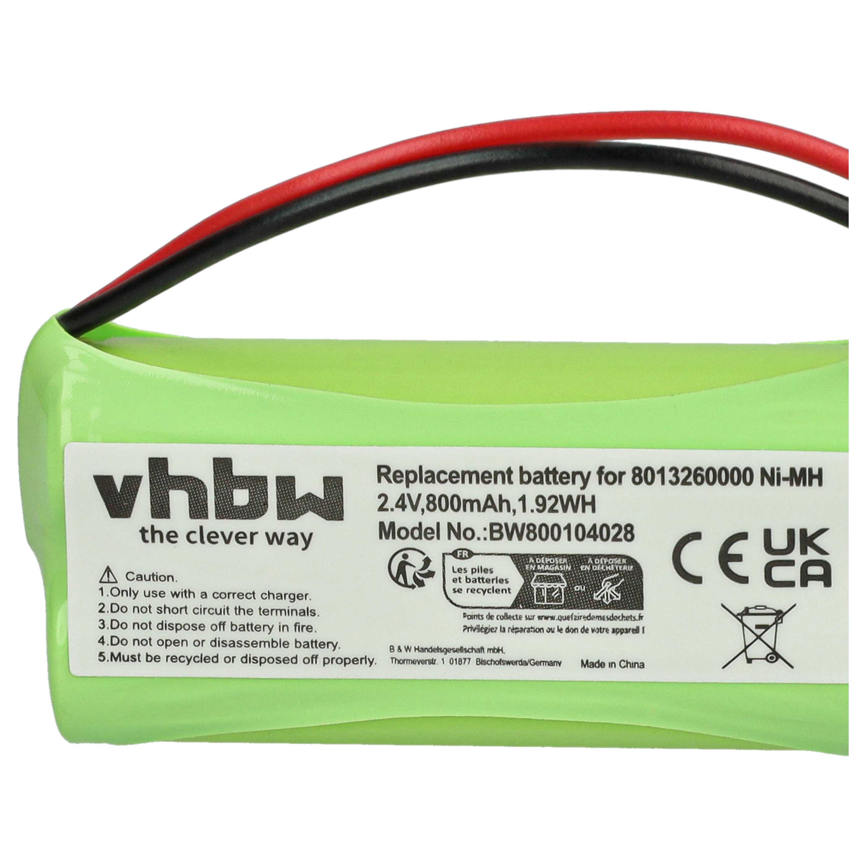 3x Batteries remplace 2SNAAA55HSJ1, 2SNAAA60HSJ1, 2SN-AAA55H-S-J1 pour téléphone Philips - 800mAh 2,4V NiMH