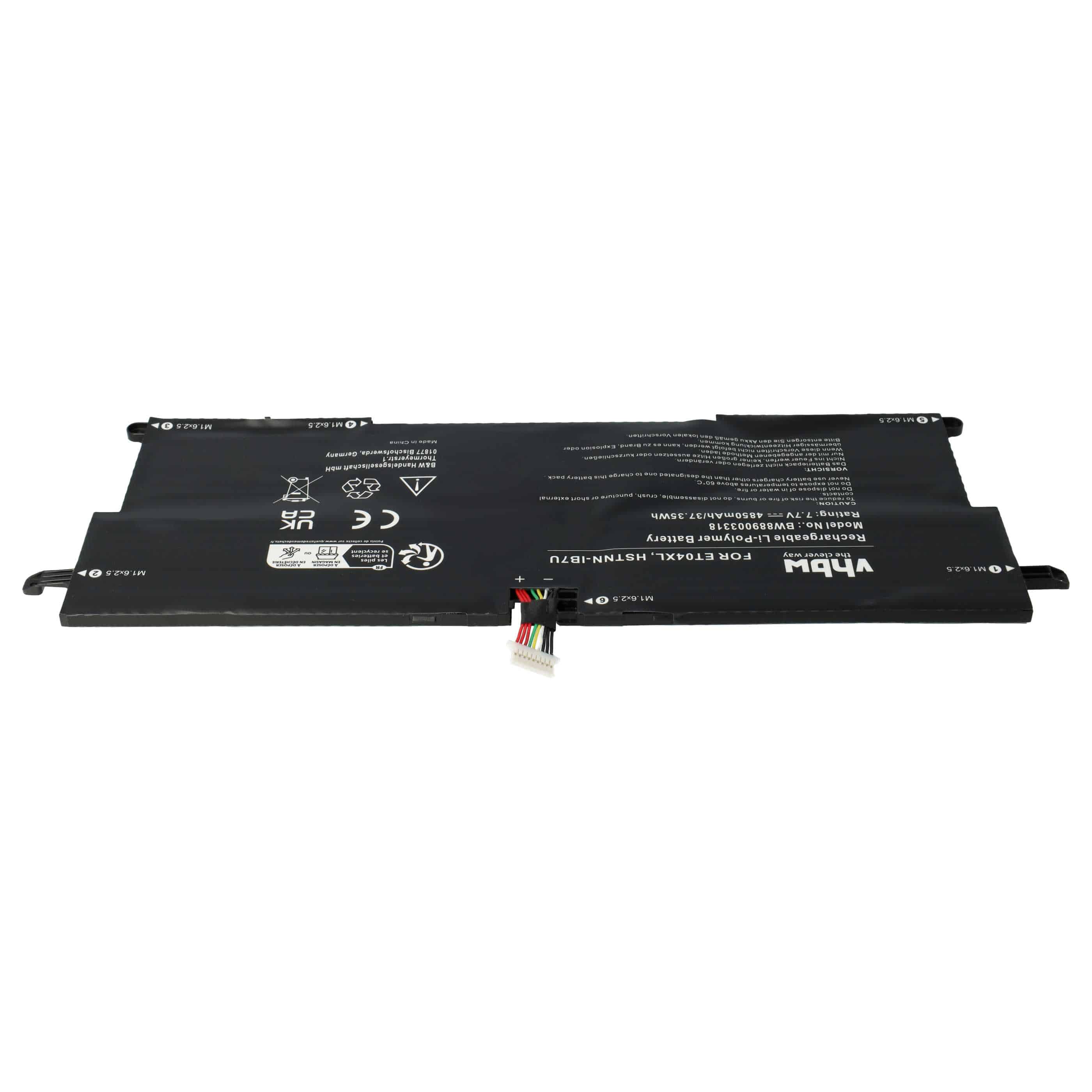 Batterie remplace HP 915030-171, 915191-855, 915030-1C1 pour ordinateur portable - 4850mAh 7,7V Li-polymère