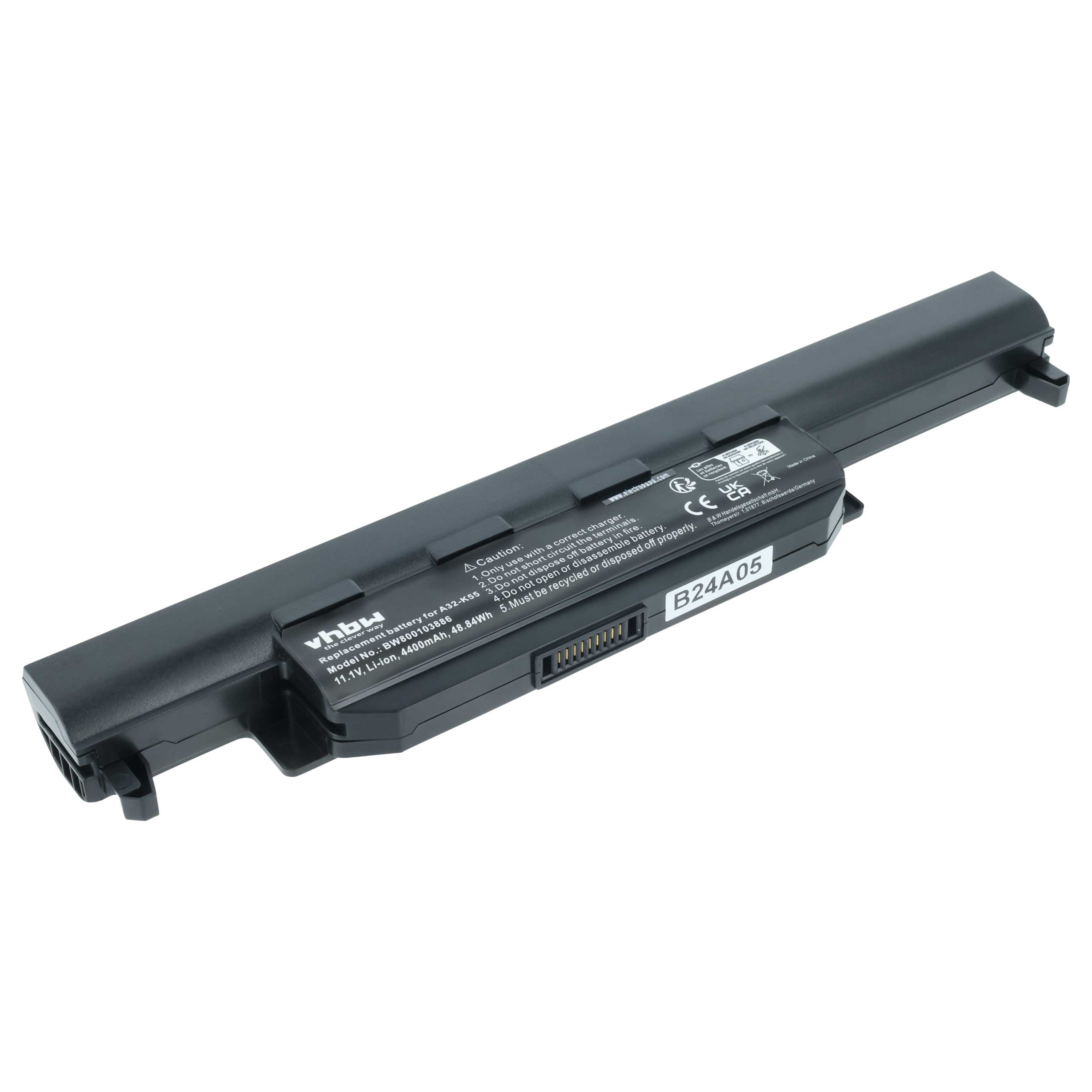 Batteria sostituisce Asus A33-K55, A32-K55, A41-K55 per notebook - 4400mAh 11,1V Li-Ion nero