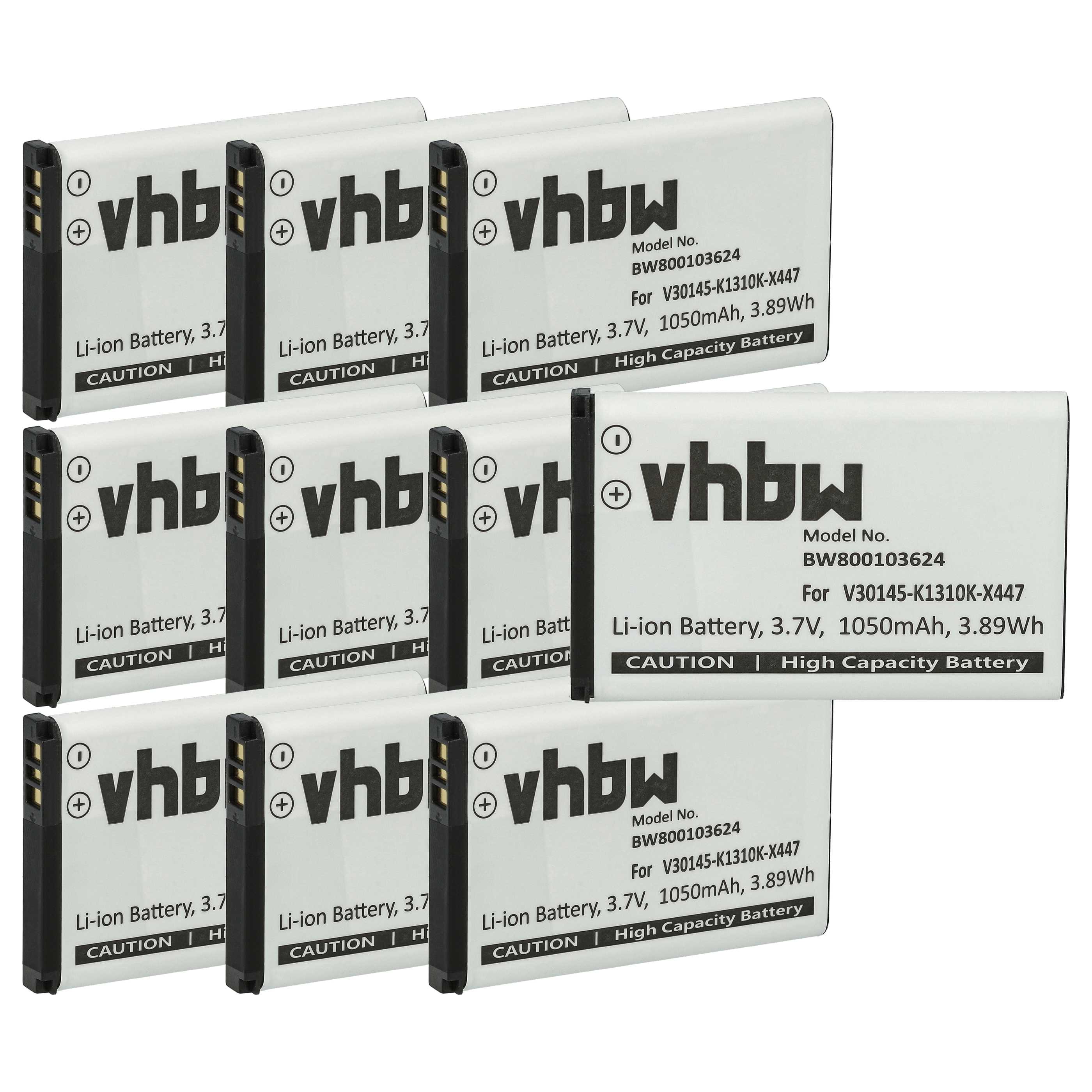 10x Batteries remplace Siemens V30145-K1310K-X447 pour téléphone Siemens - 1050mAh 3,7V Li-ion