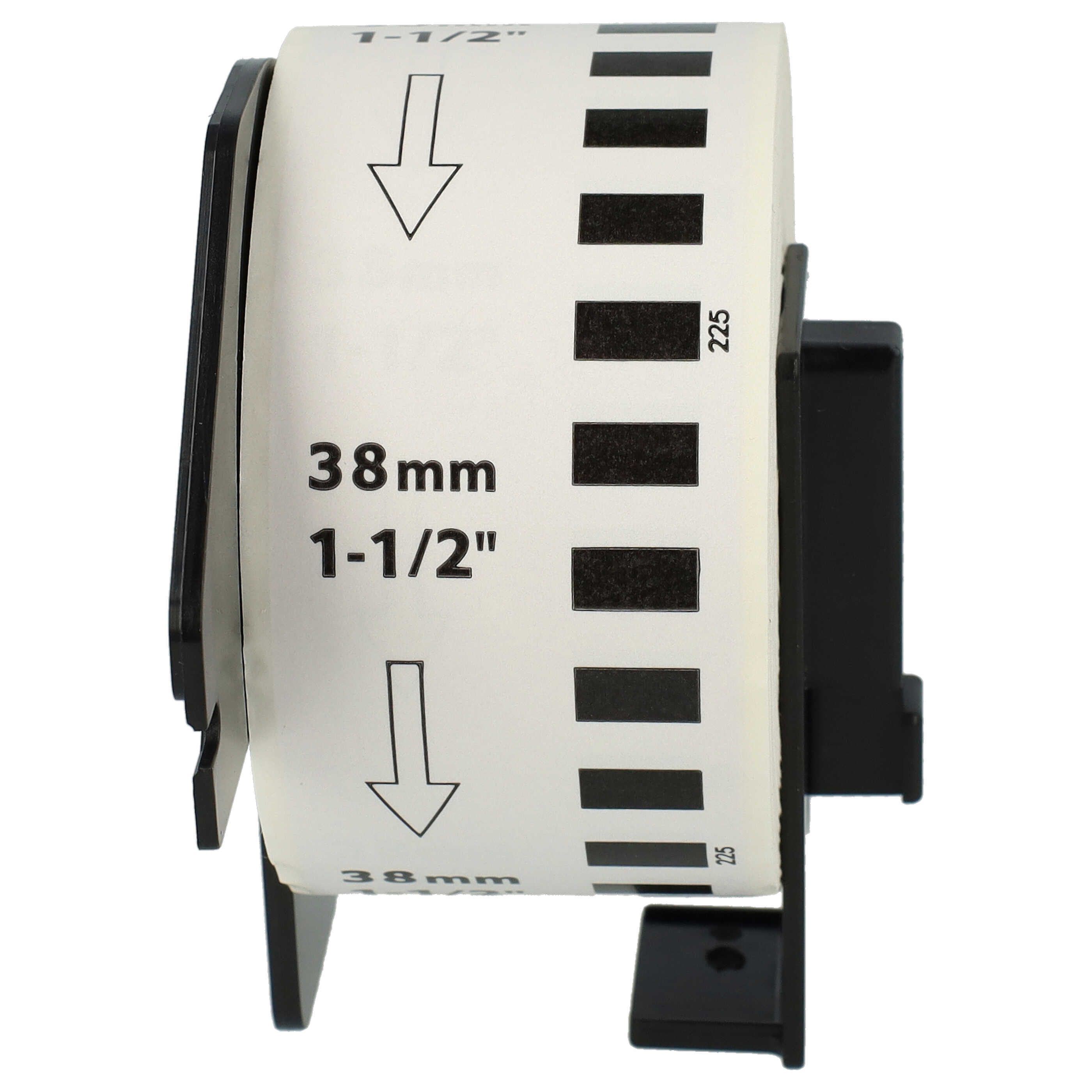 3x Label Roll replaces Brother DK-22225 Labeller - 38 mm x 30.48 m + Holder