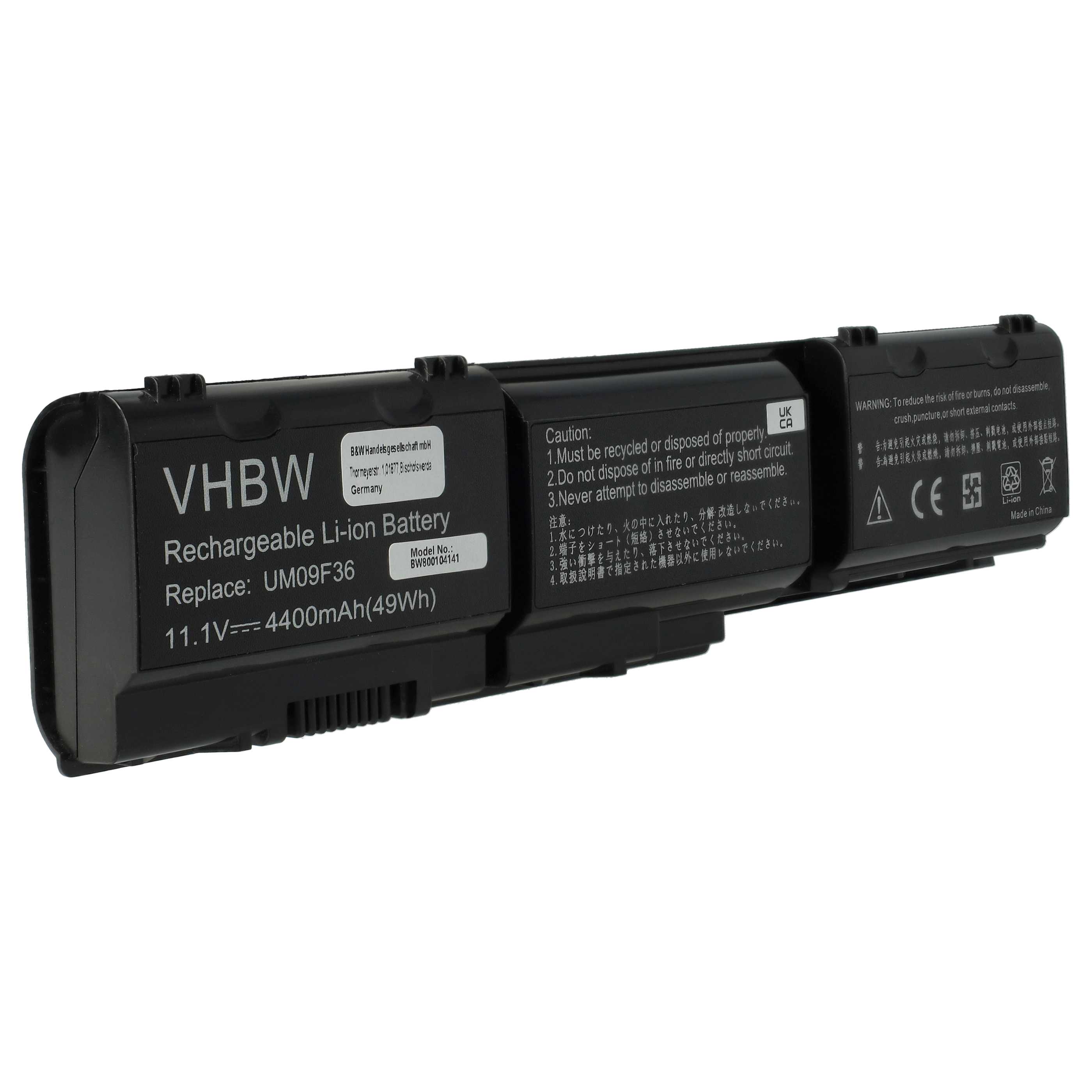 Akumulator do laptopa zamiennik Acer 3ICR19/66-2, AK.006BT.069, 934T2053F - 4400 mAh 11,1 V Li-Ion, czarny