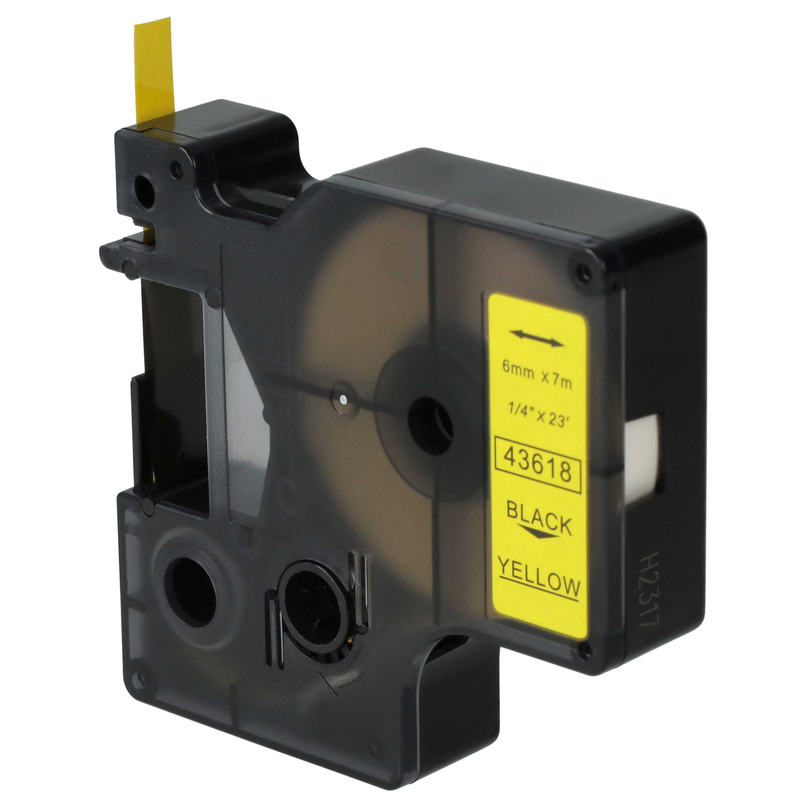 Label Tape replaces Dymo 43618, D1 - 6 mm Black to Yellow