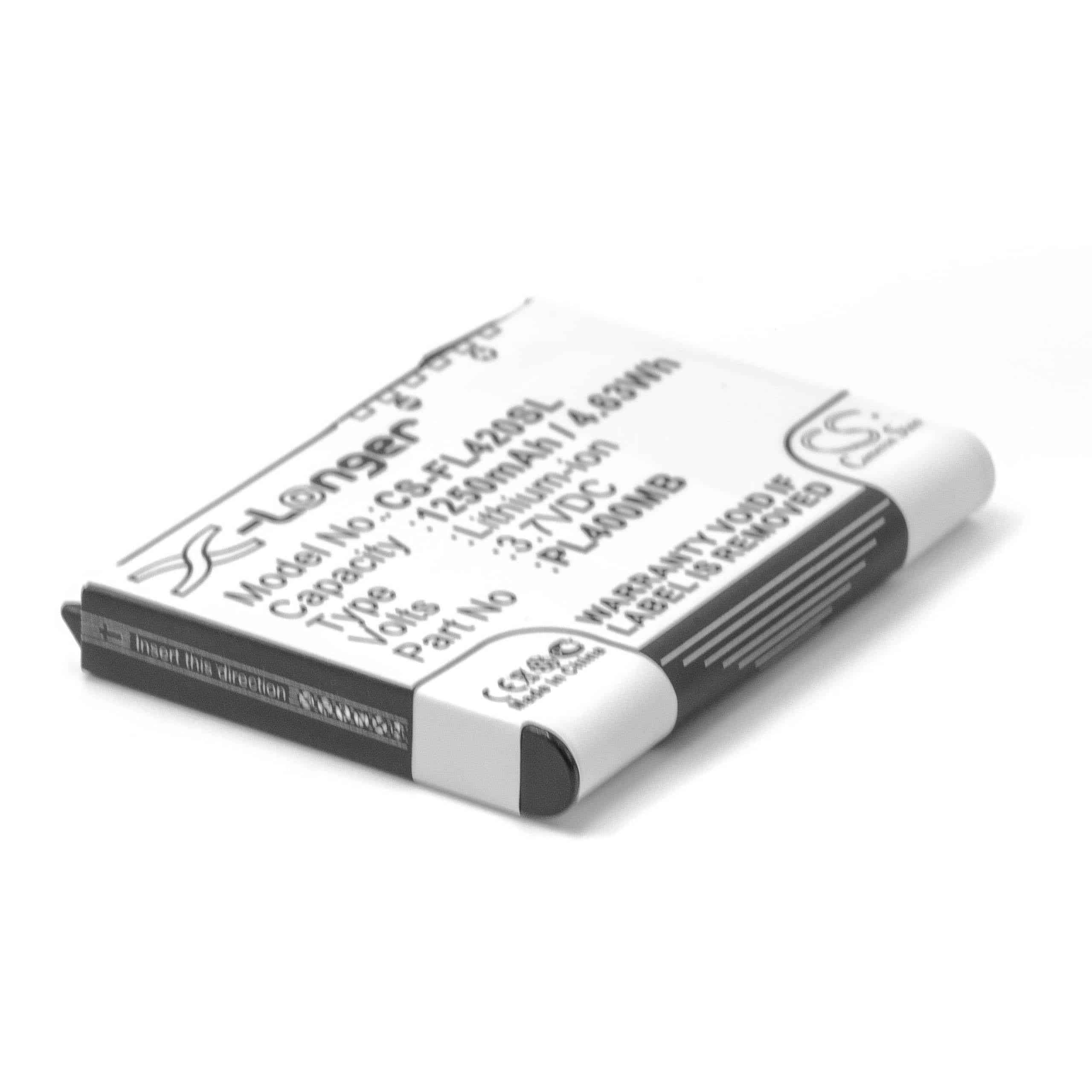 Batterie remplace PL400MD, 10600405394, PL400MB pour ordinateur mobile PDA scanner - 1250mAh 3,7V Li-ion