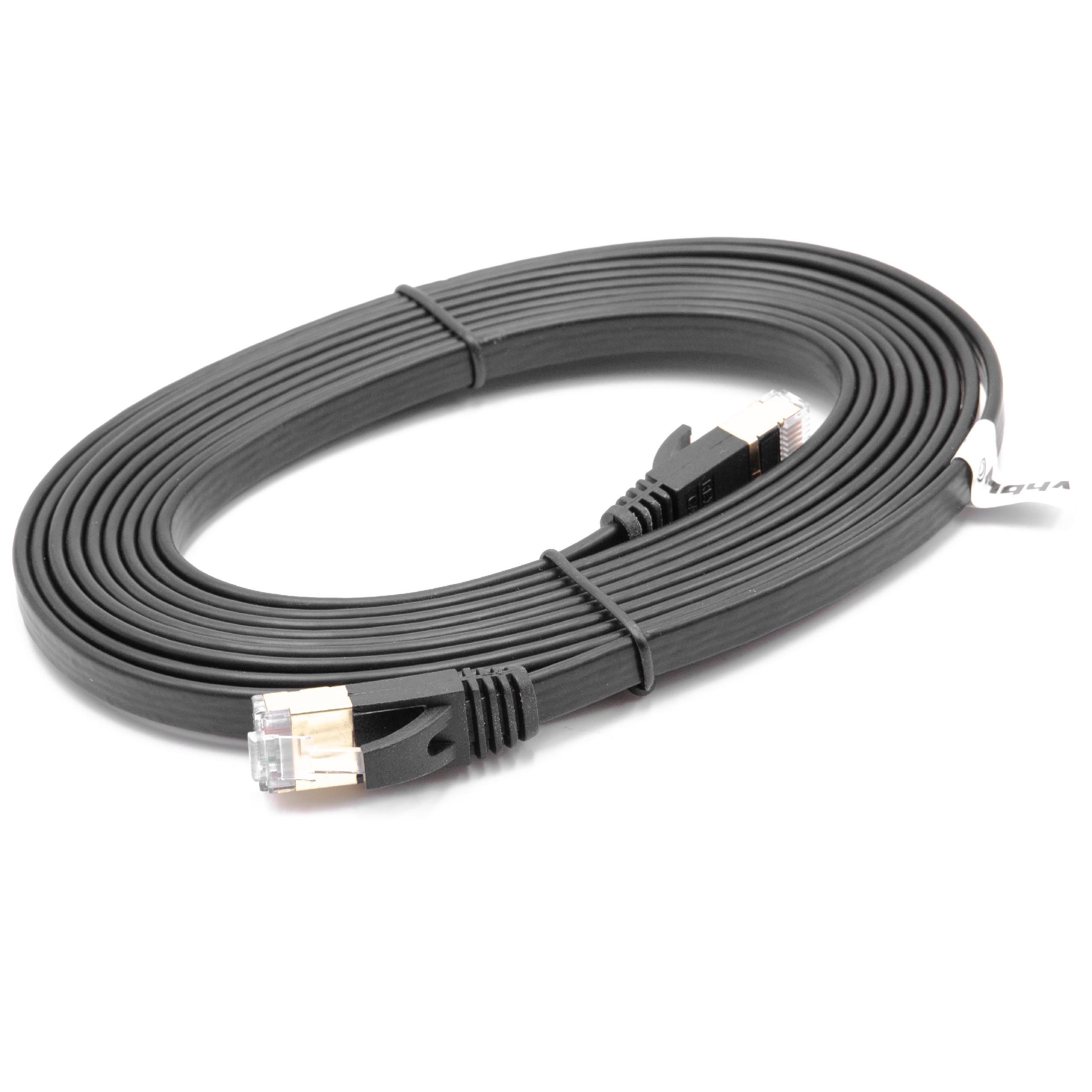 Netzwerkkabel LAN Kabel Patchkabel Cat7, 3m, schwarz, flach