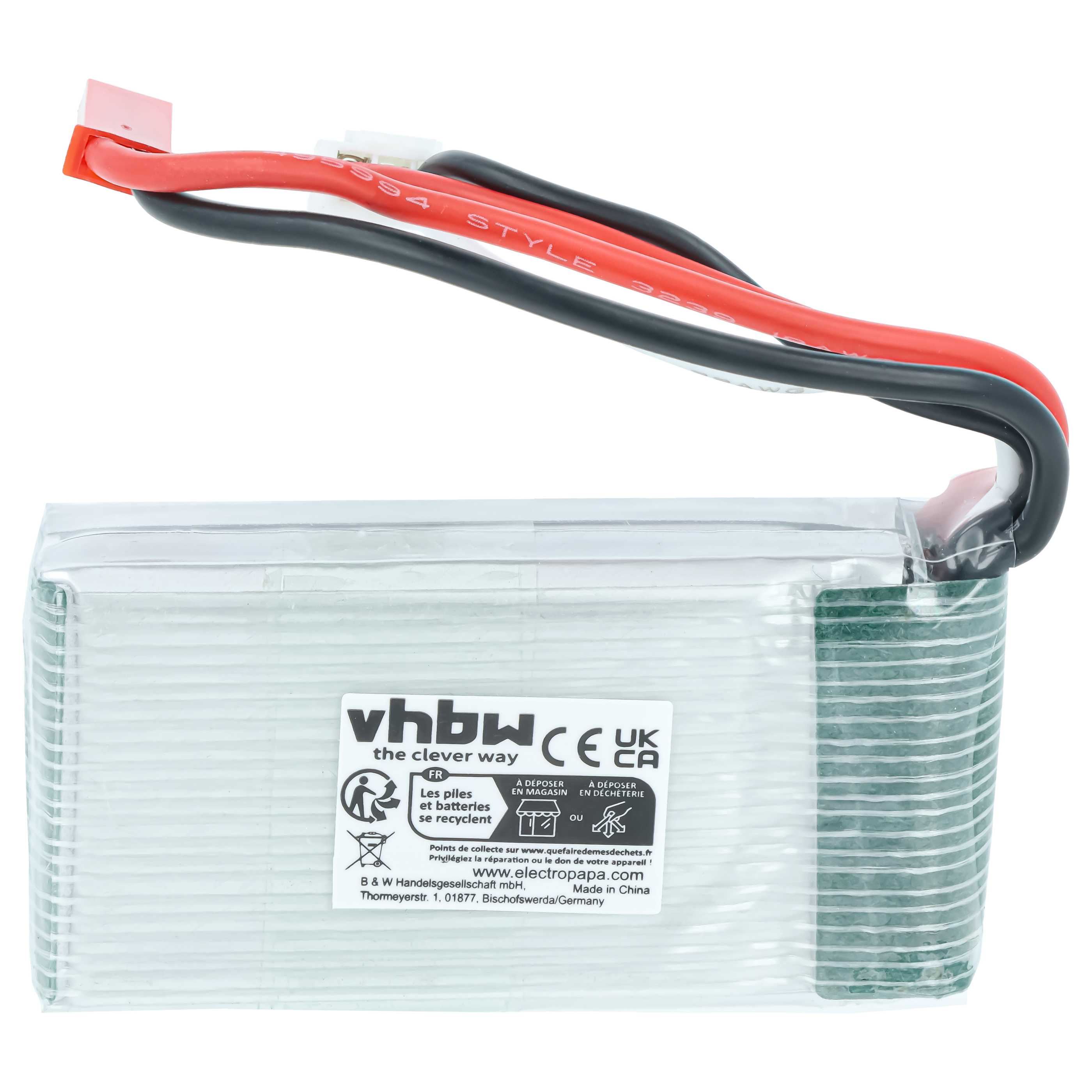 Batterie modèle radio-télécommandé - 800mAh 7,4V Li-polymère, BEC