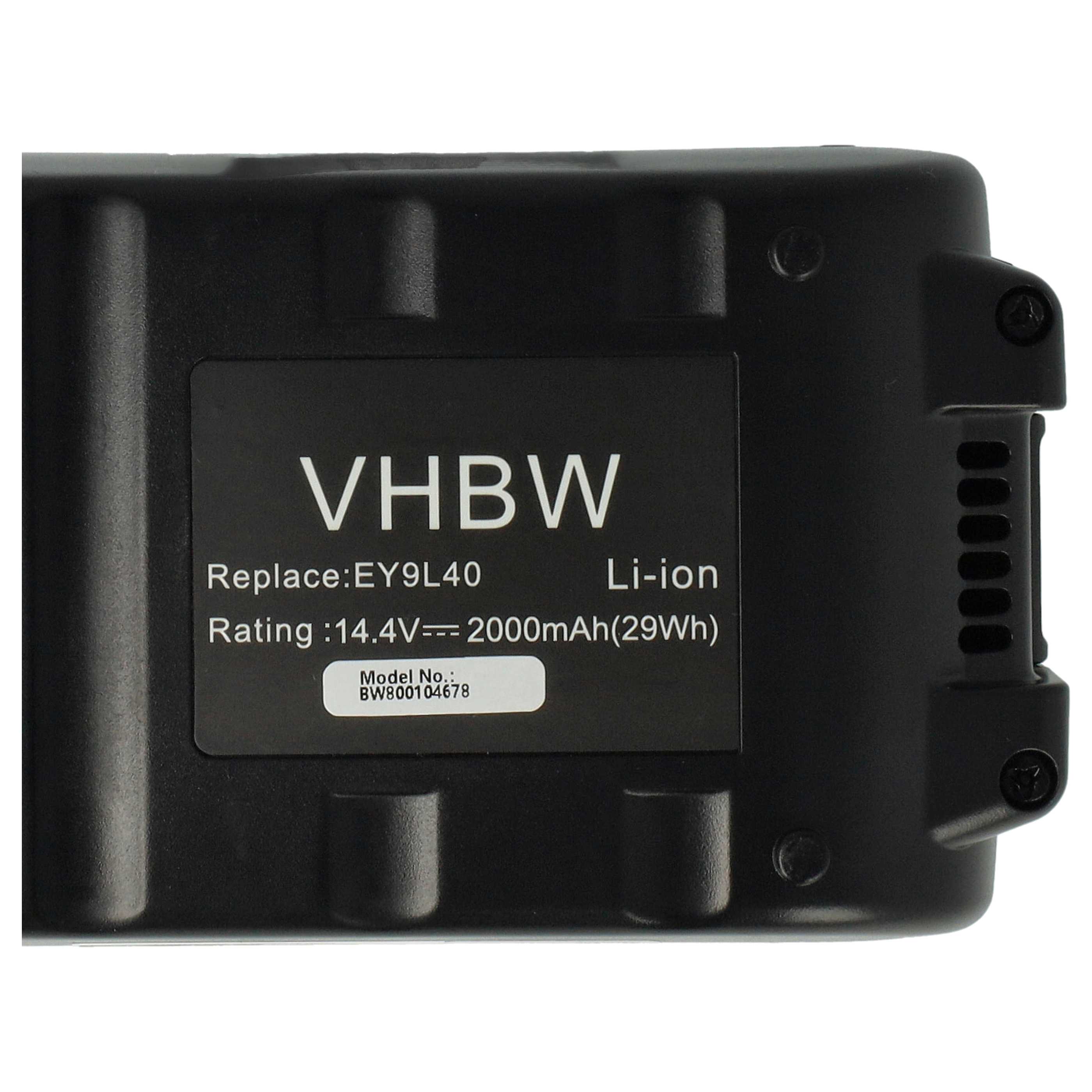 Battery replaces Panasonic EY9L44B, EY9L41, EY9L40B, EY9L40 Electric Power Tool - 2000 mAh, 14.4 V, Li-Ion